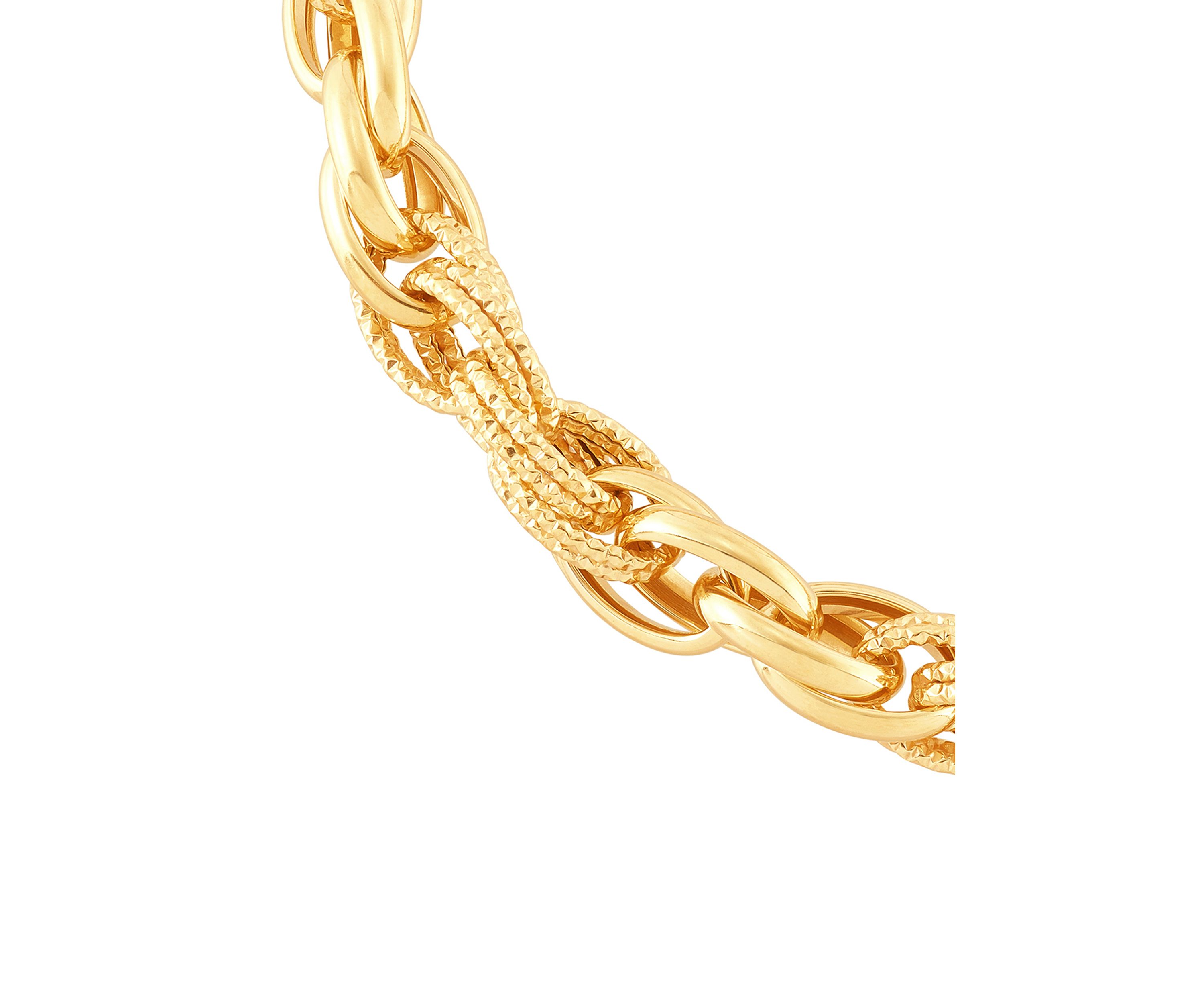 5.5 Millimeter Hollow Oval Links Bracelet in 10K Yellow Gold