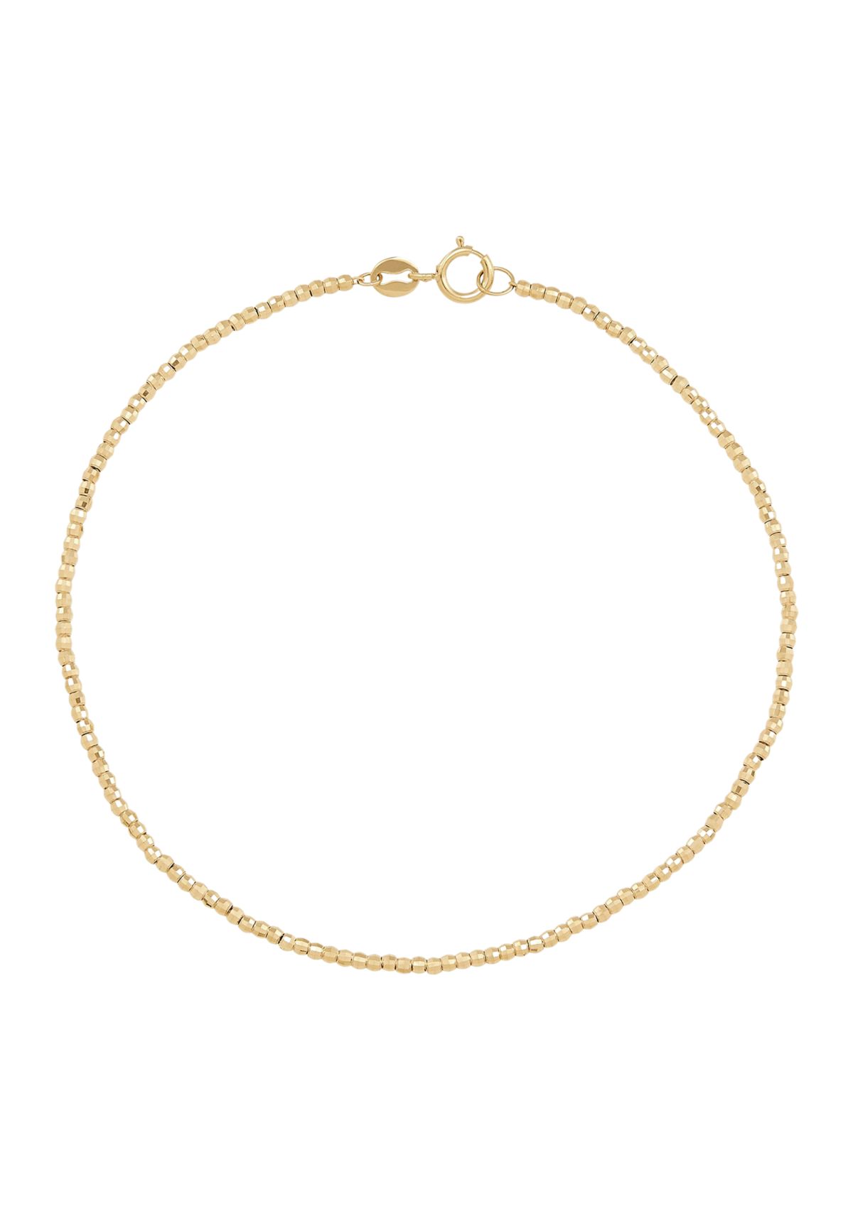 1.5 Millimeter Beads Bracelet in 10K Yellow Gold