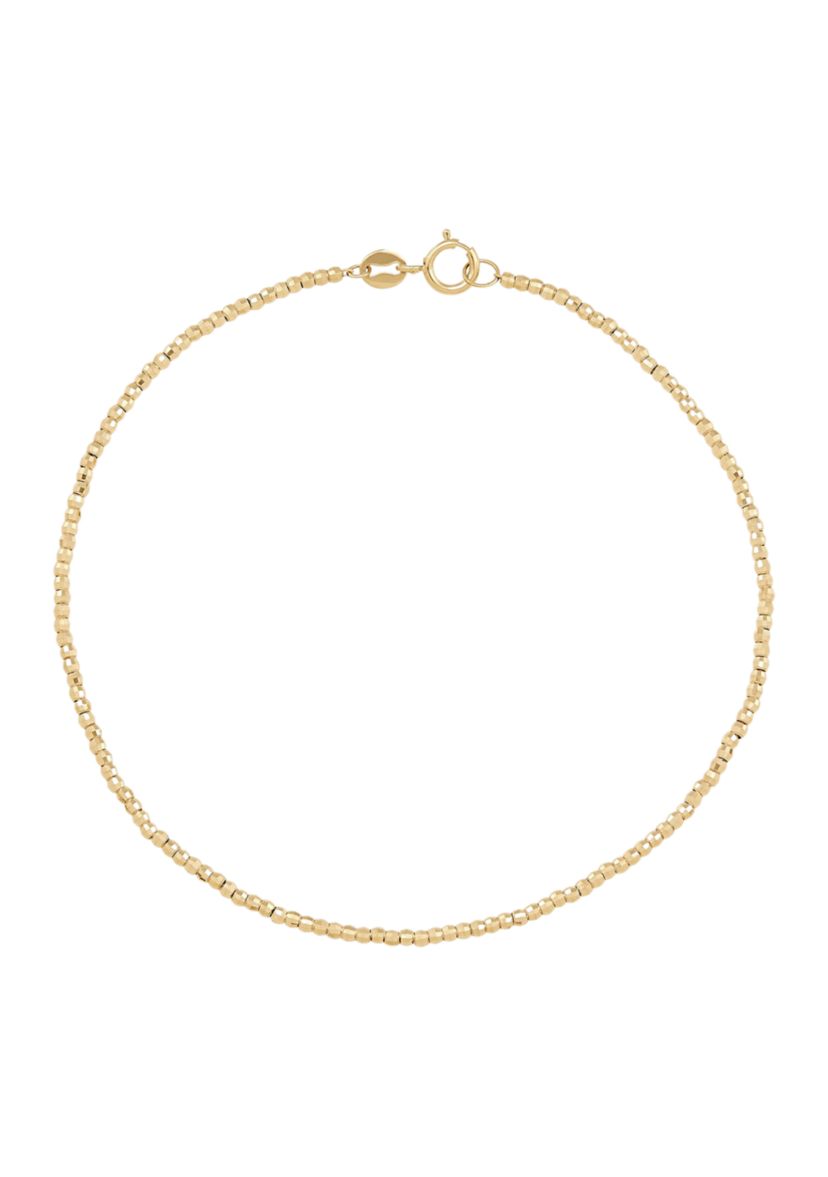 1.5 Millimeter Beads Bracelet in 10K Yellow Gold