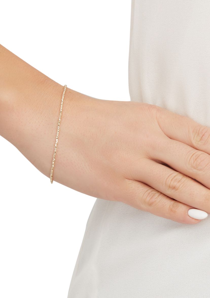 1.5 Millimeter Beads Bracelet in 10K Yellow Gold