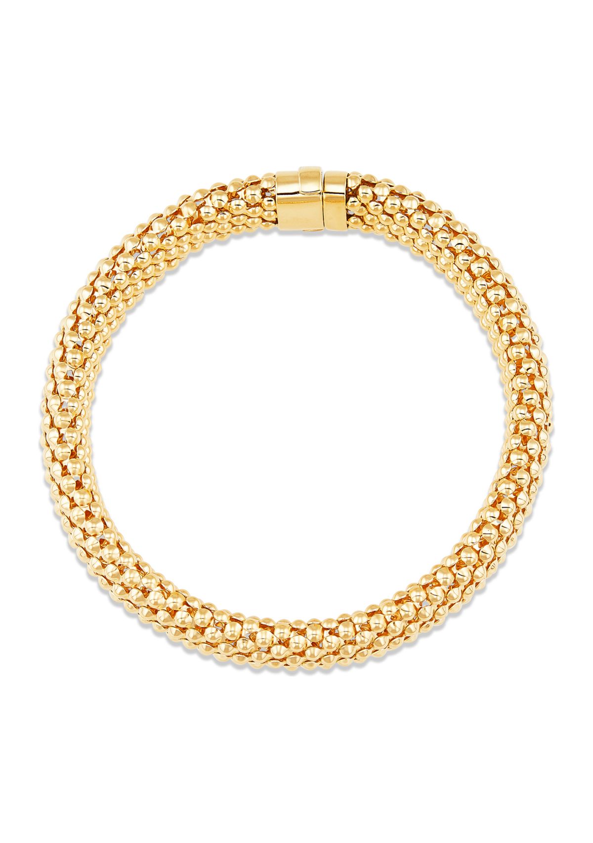 Popcorn Design Links Bracelet in 10K Yellow Gold