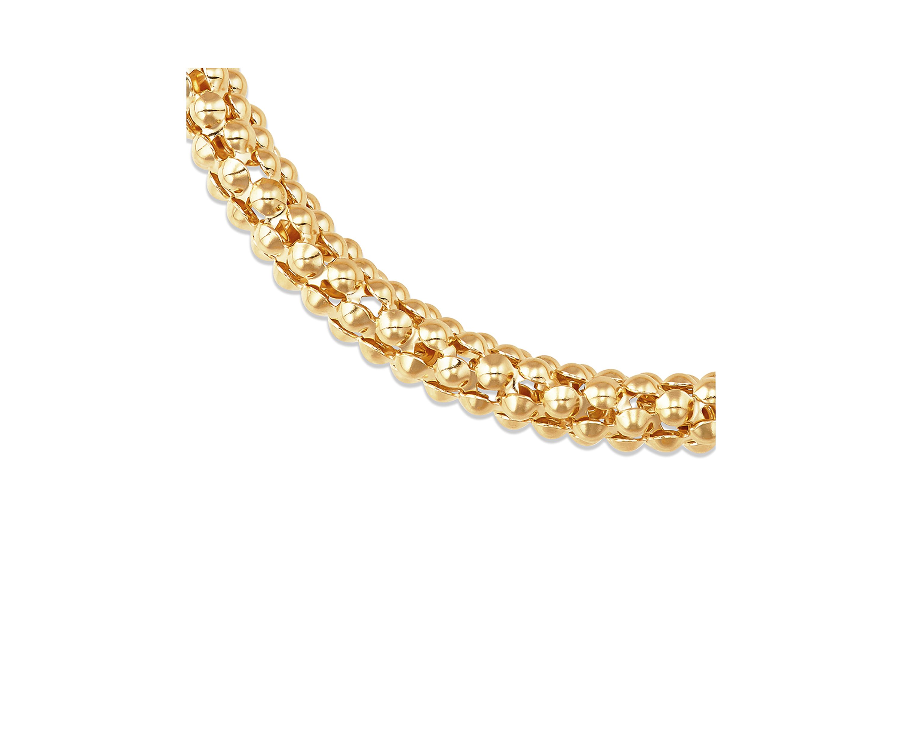 Popcorn Design Links Bracelet in 10K Yellow Gold