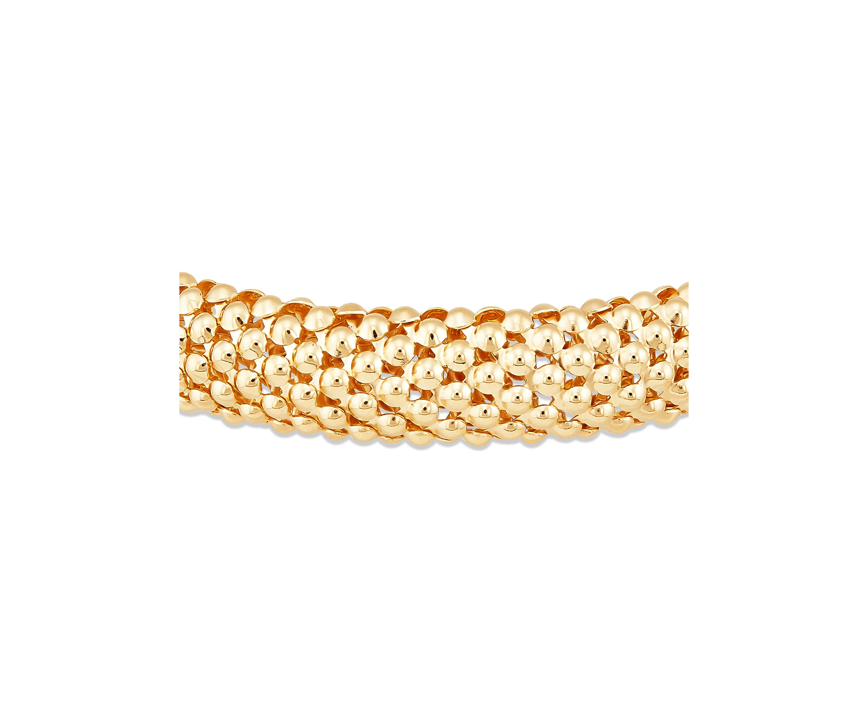 Popcorn Design Links Bracelet in 10K Yellow Gold