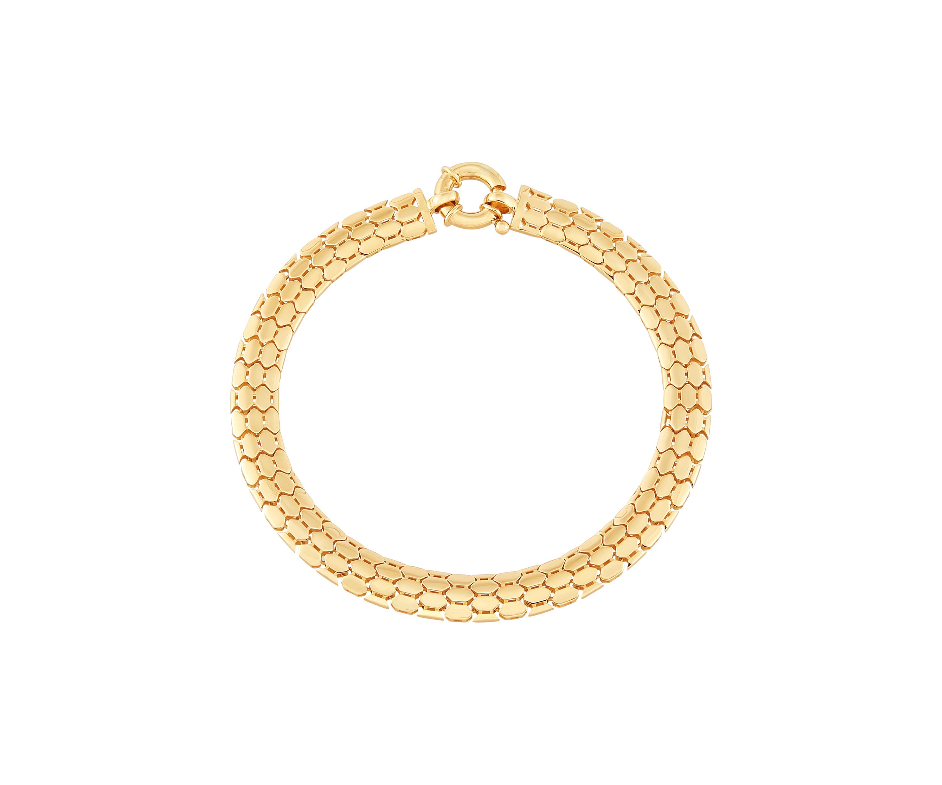 Hollow Popcorn Design Bracelet in 10K Yellow Gold