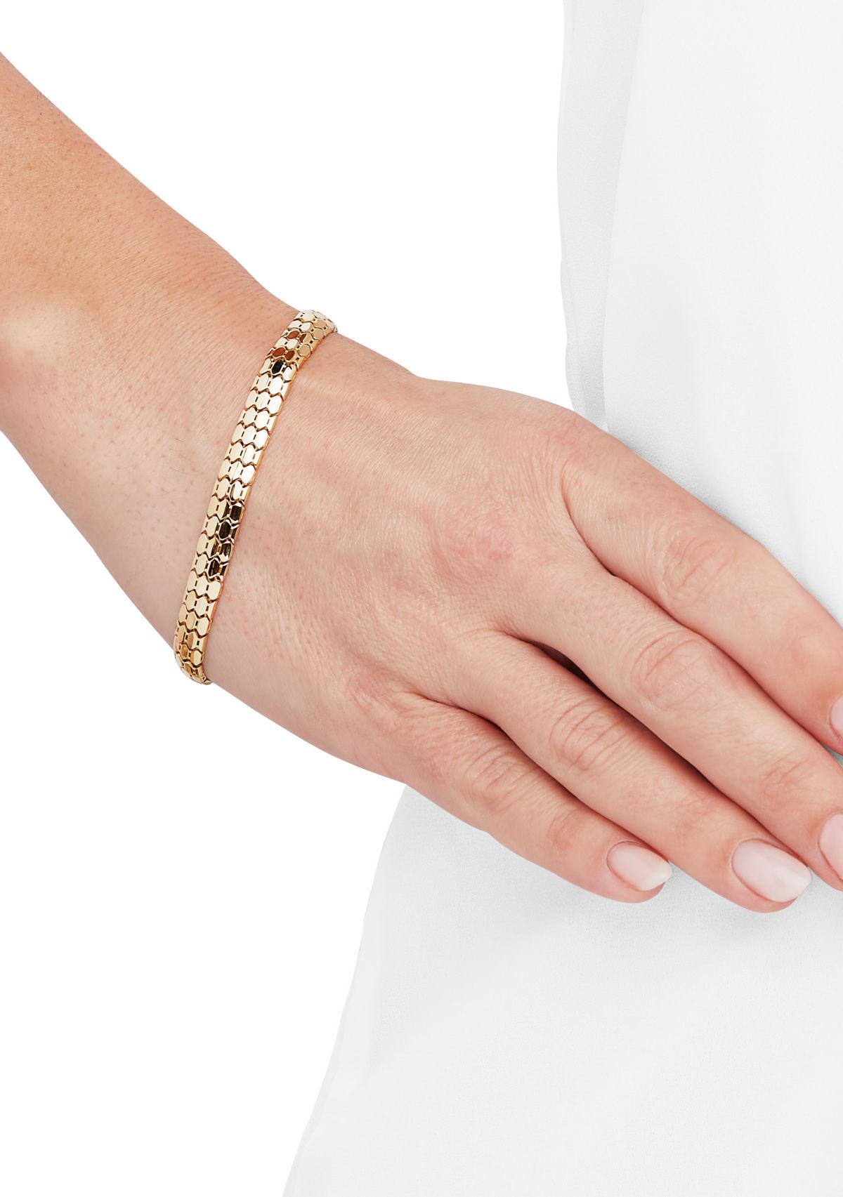 Hollow Popcorn Design Bracelet in 10K Yellow Gold