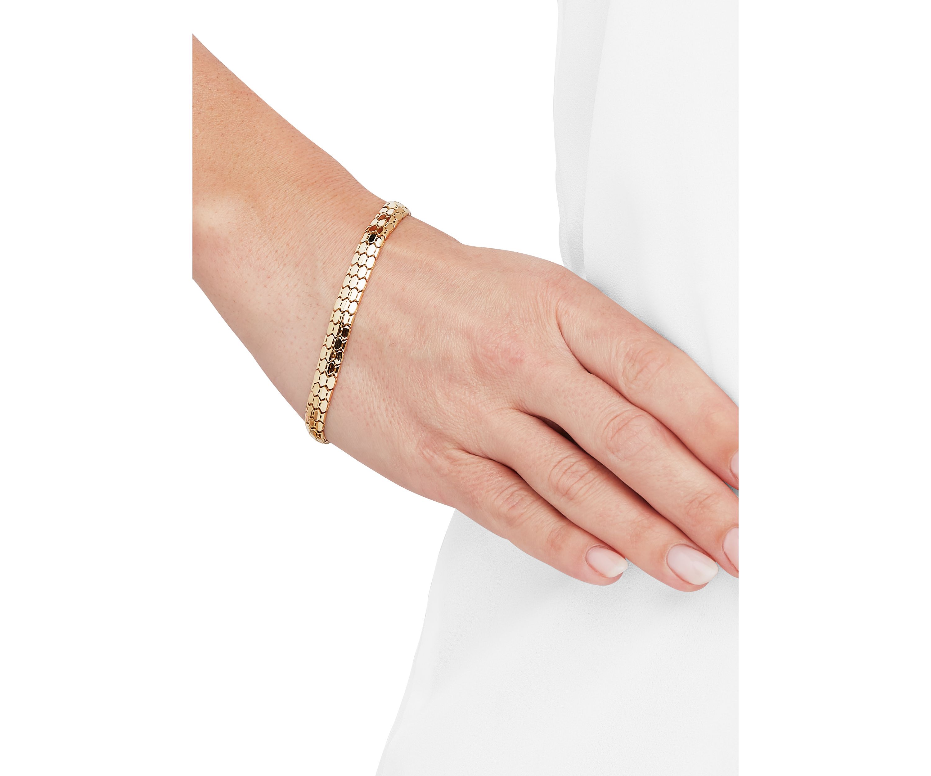 Hollow Popcorn Design Bracelet in 10K Yellow Gold