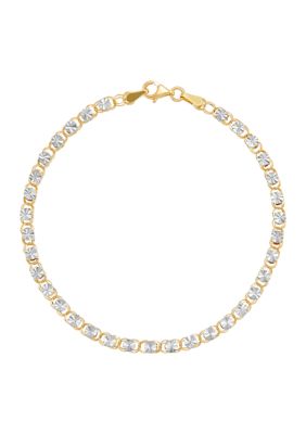 Belk & Co Oval Links Bracelet in 10K Yellow and White Gold