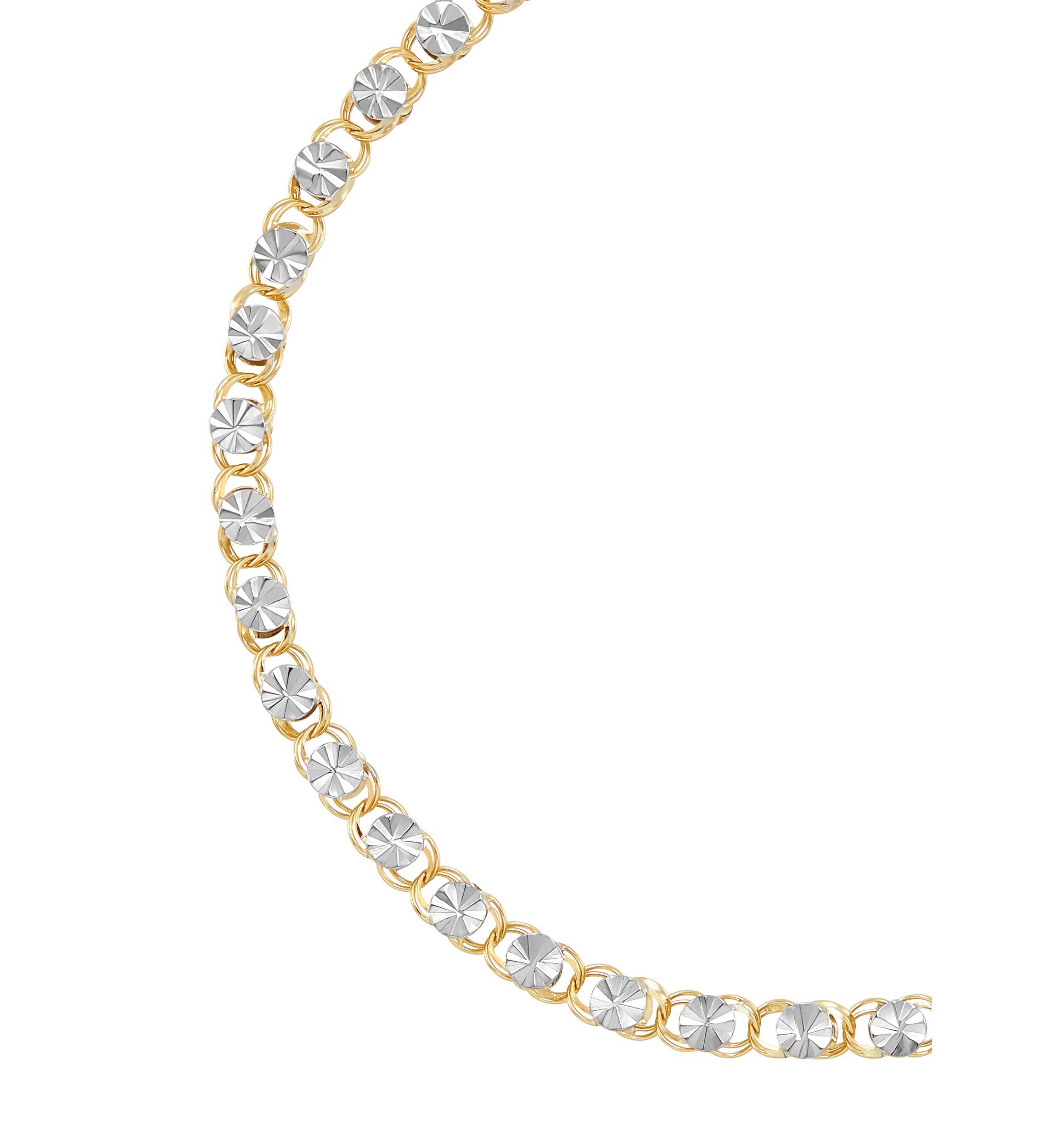Oval Links Bracelet in 10K Yellow and White Gold