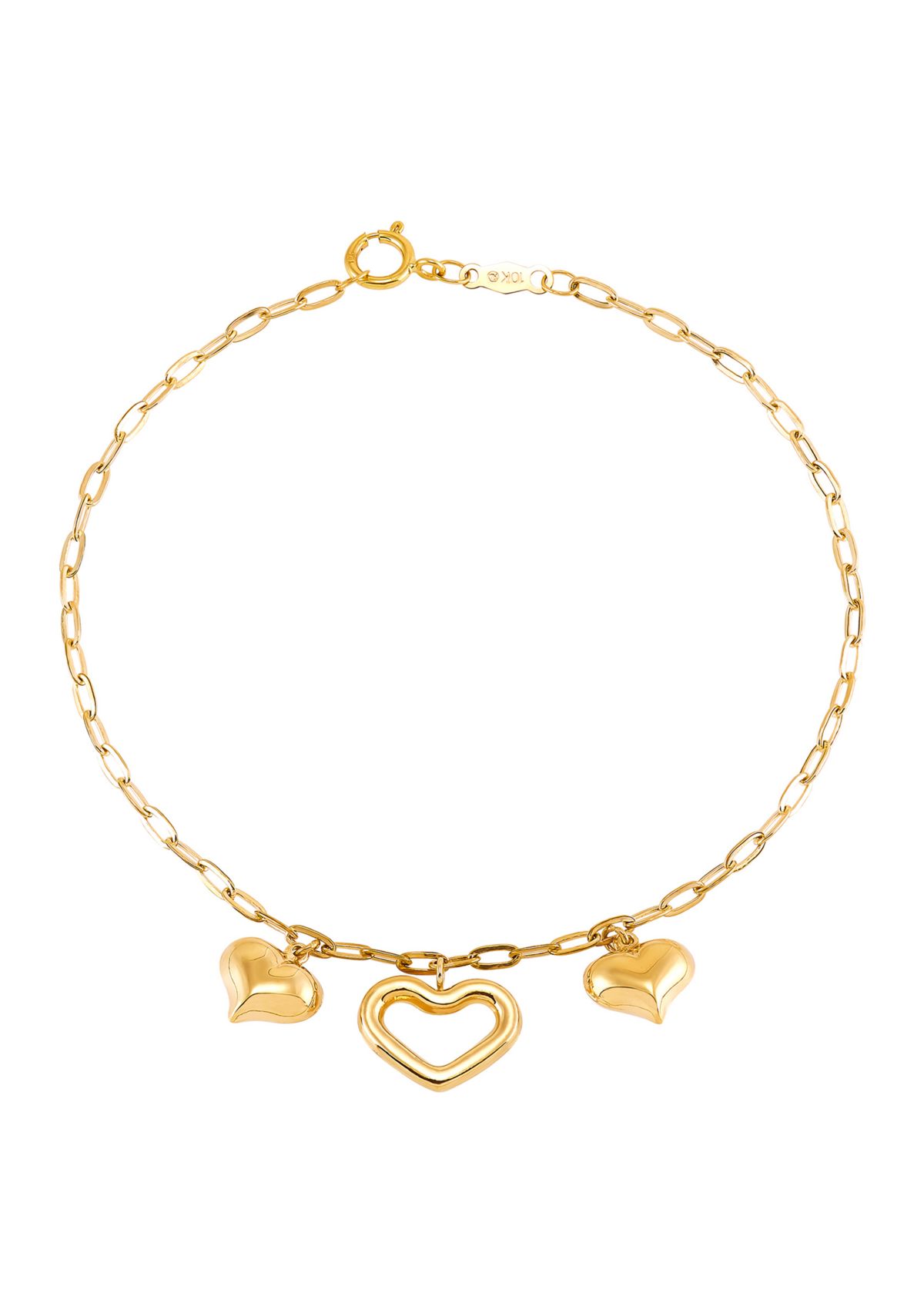 Heart Bracelet in 10K Yellow Gold