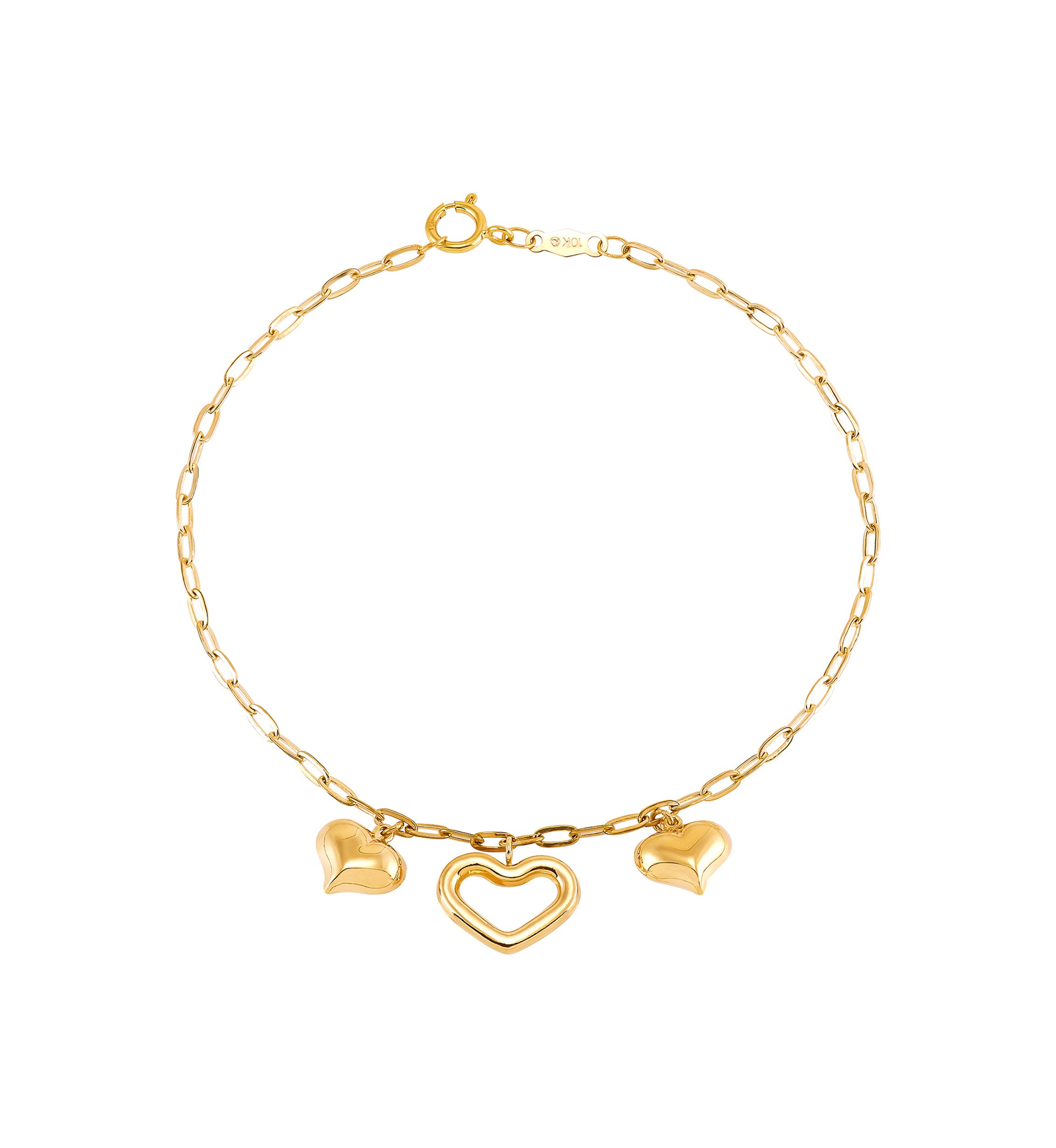Heart Bracelet in 10K Yellow Gold