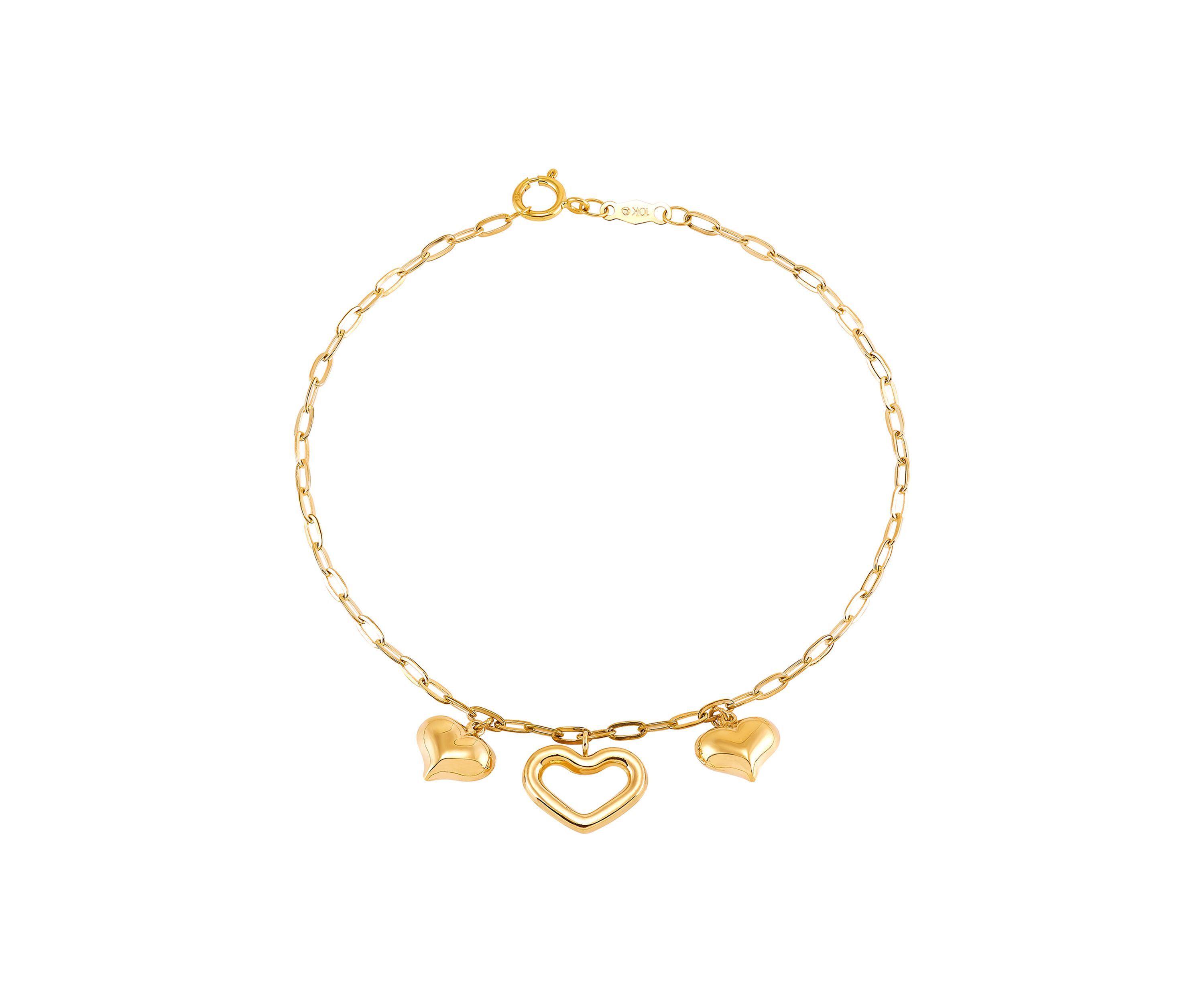 Heart Bracelet in 10K Yellow Gold