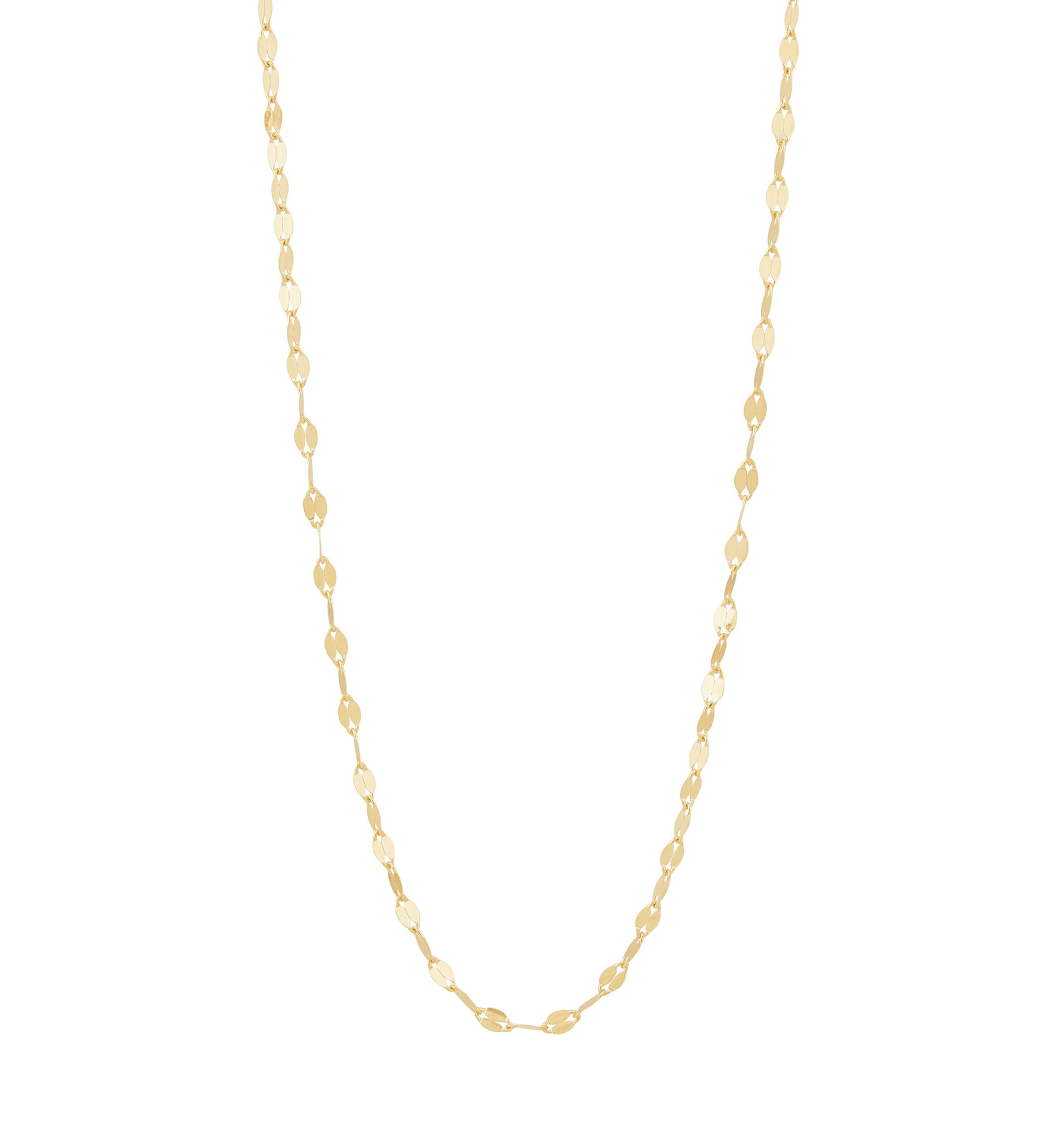Flower Mirror Chain Necklace in 10K Yellow Gold