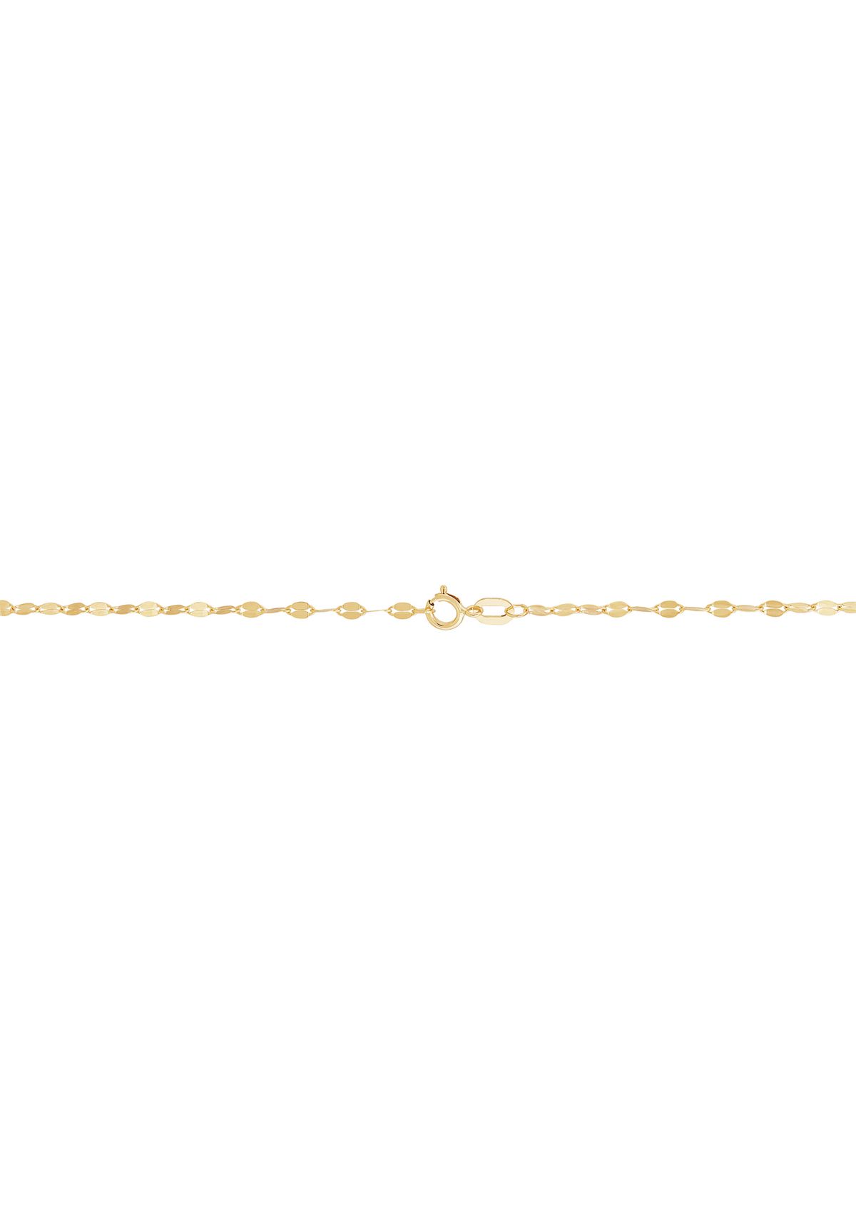 Flower Mirror Chain Necklace in 10K Yellow Gold