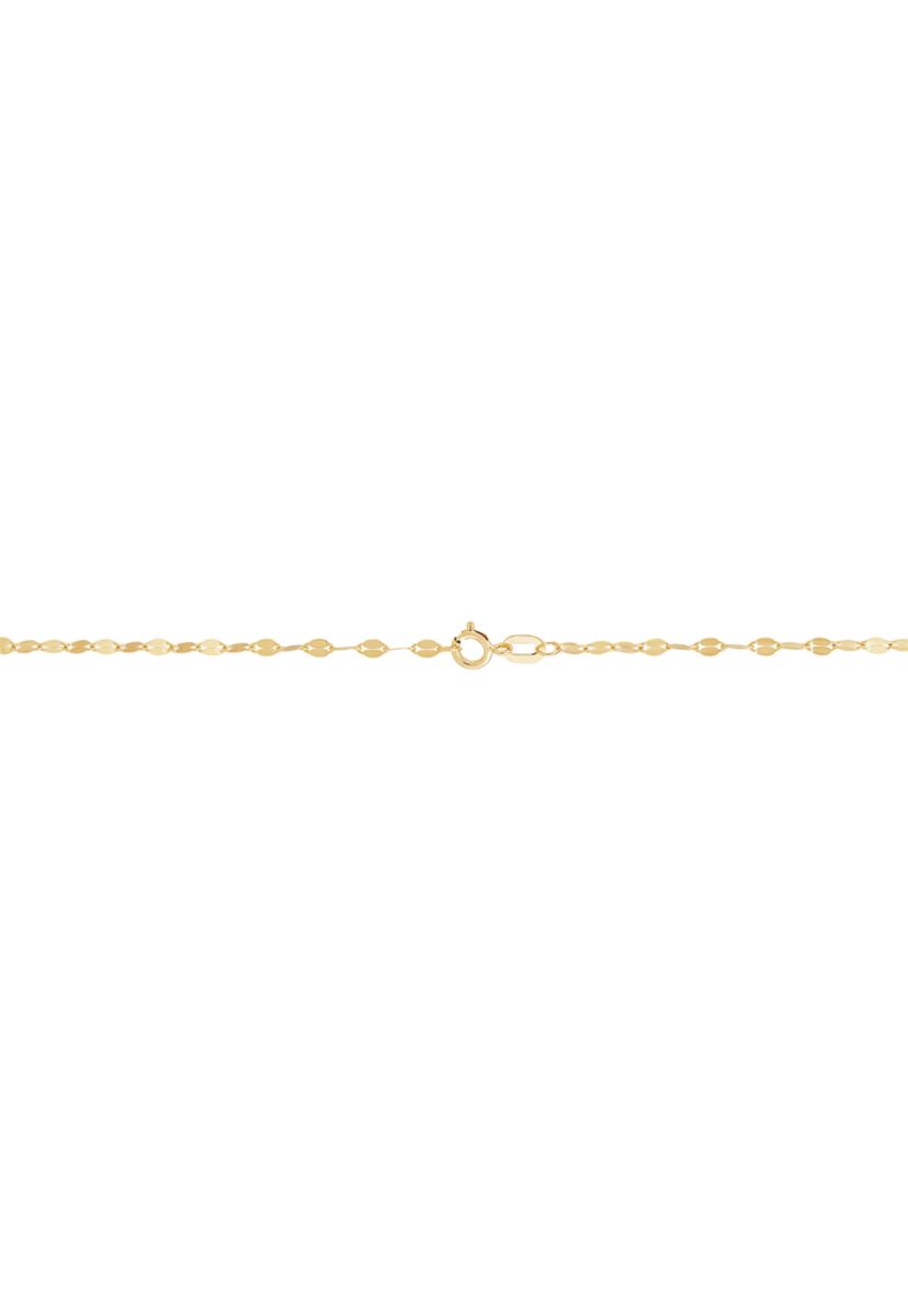 Flower Mirror Chain Necklace in 10K Yellow Gold