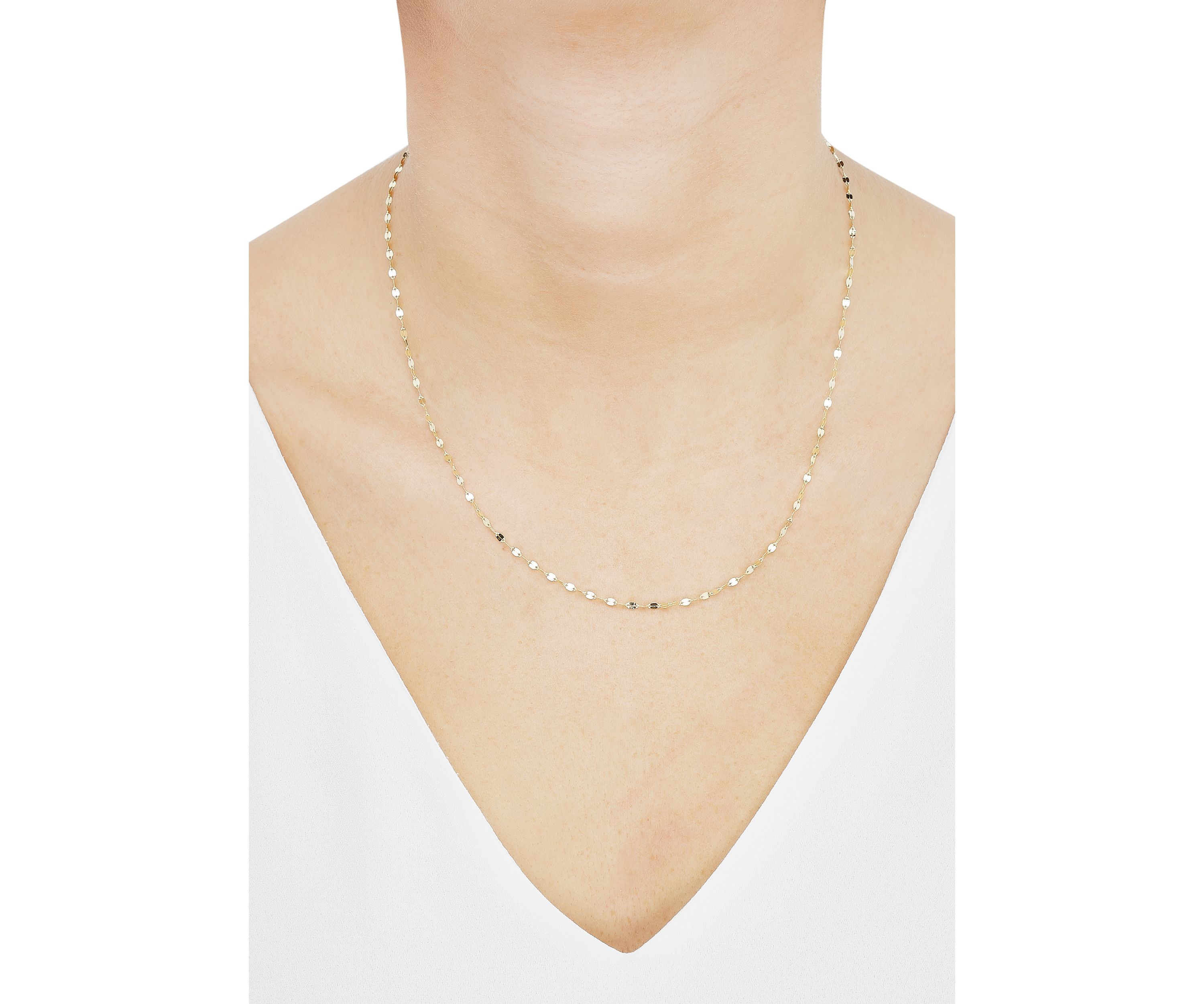 1.75 Millimeter Solid Mirror Chain Necklace in 10K Yellow Gold
