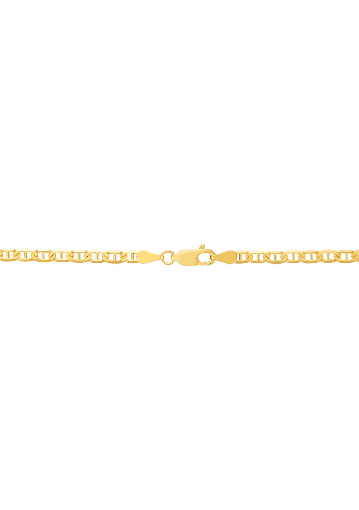 Solid Beveled Mariner Chain Necklace in 10K Yellow Gold