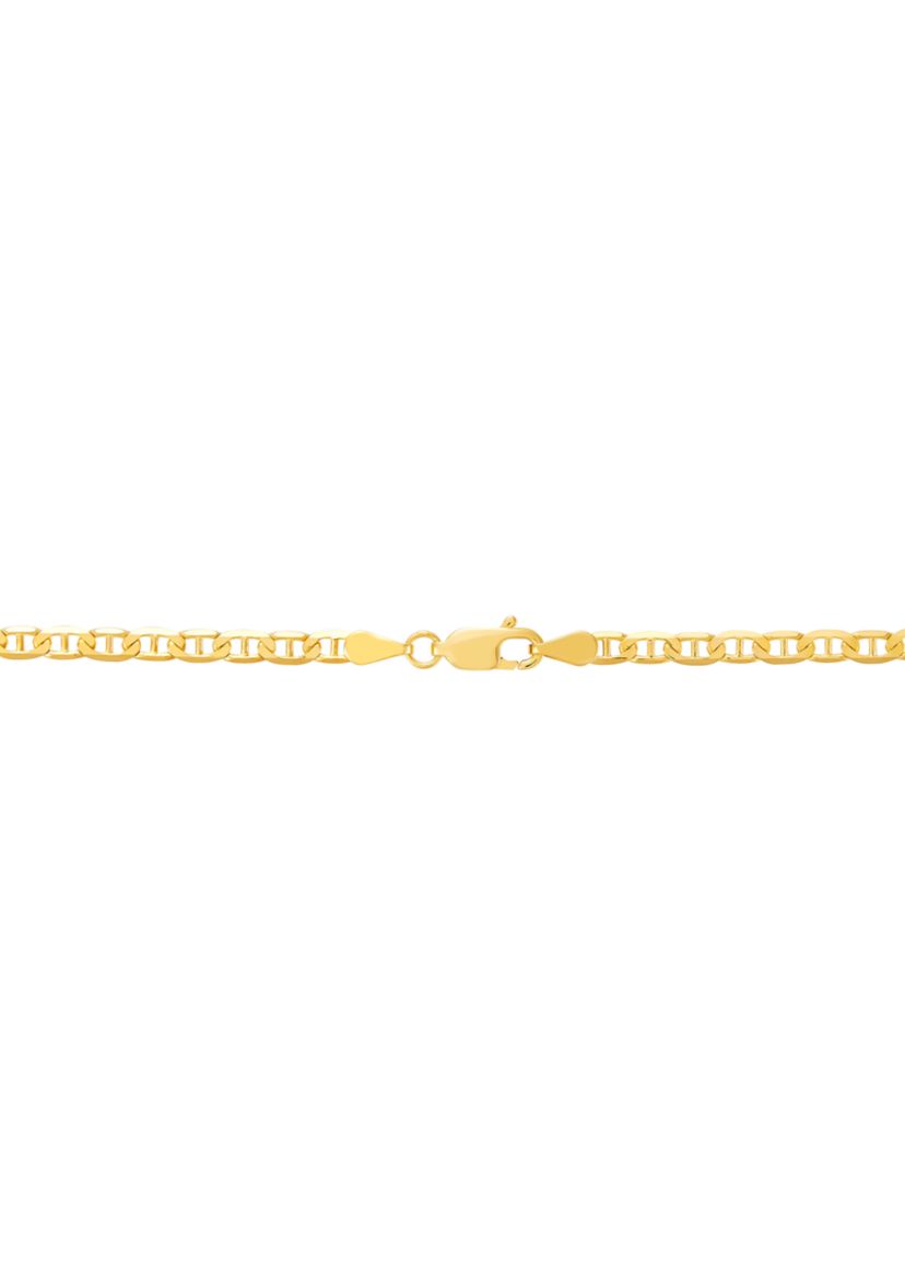 Solid Beveled Mariner Chain Necklace in 10K Yellow Gold