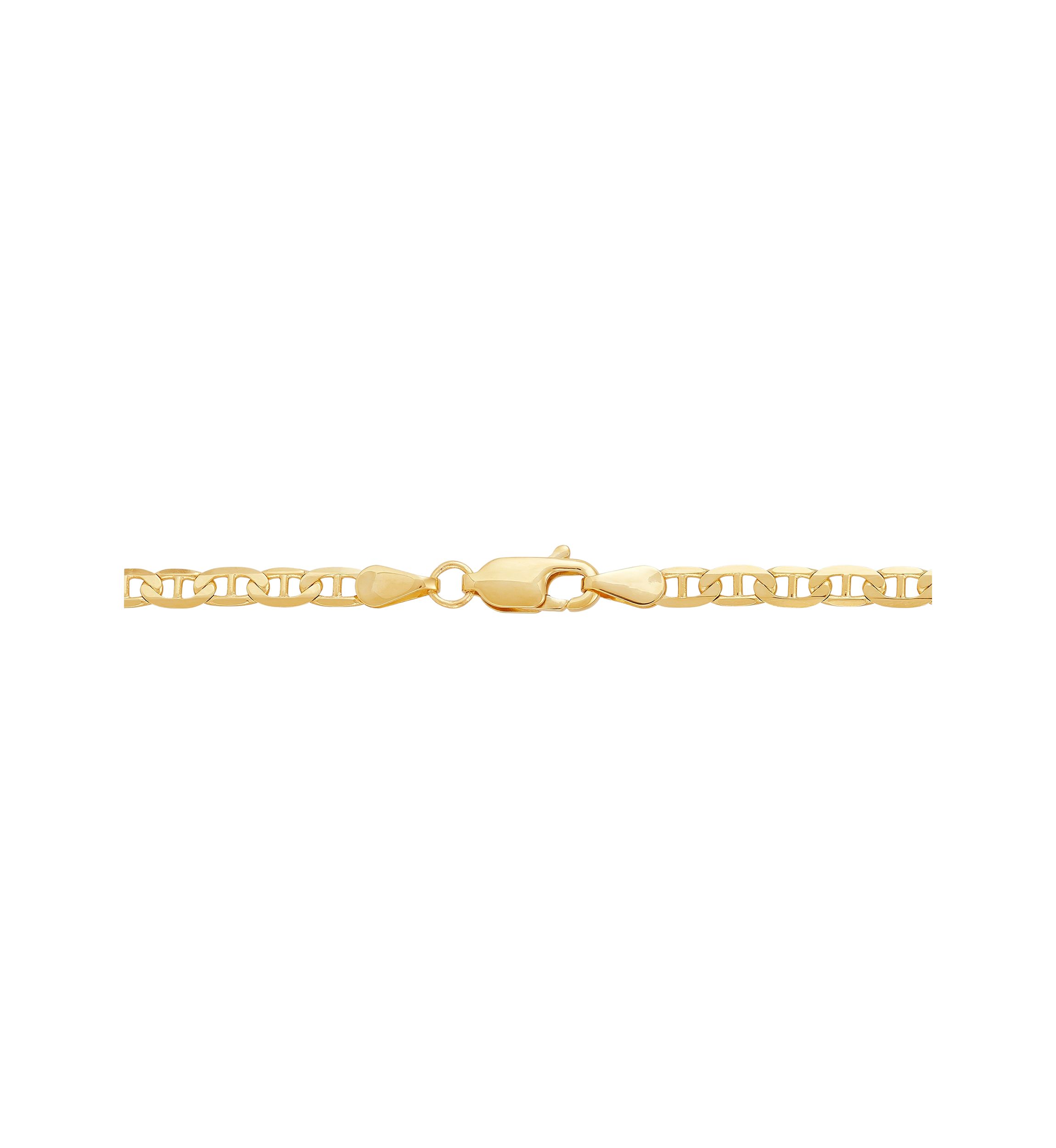 Solid Beveled Mariner Bracelet in 10K Yellow Gold