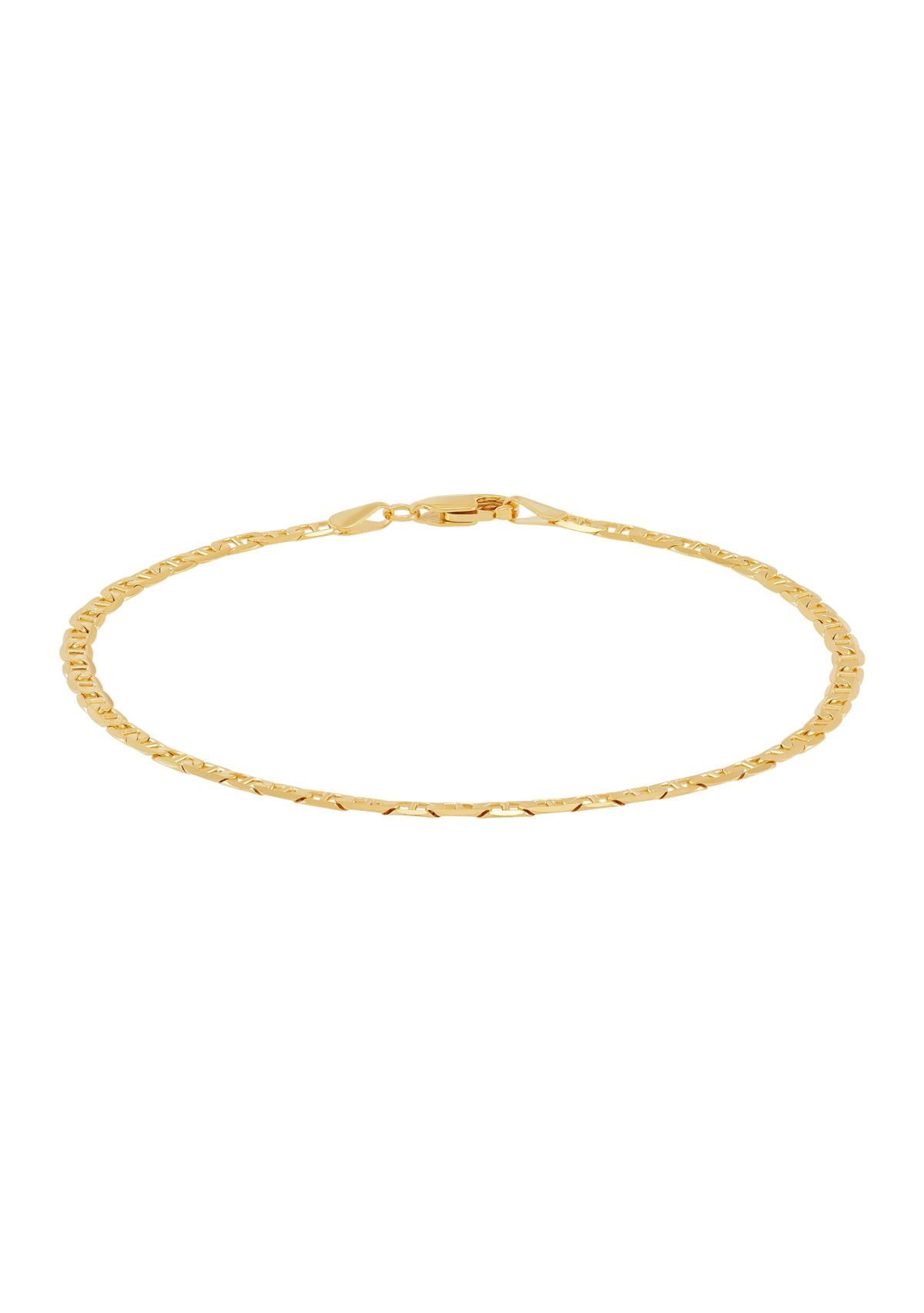Solid Beveled Mariner Bracelet in 10K Yellow Gold
