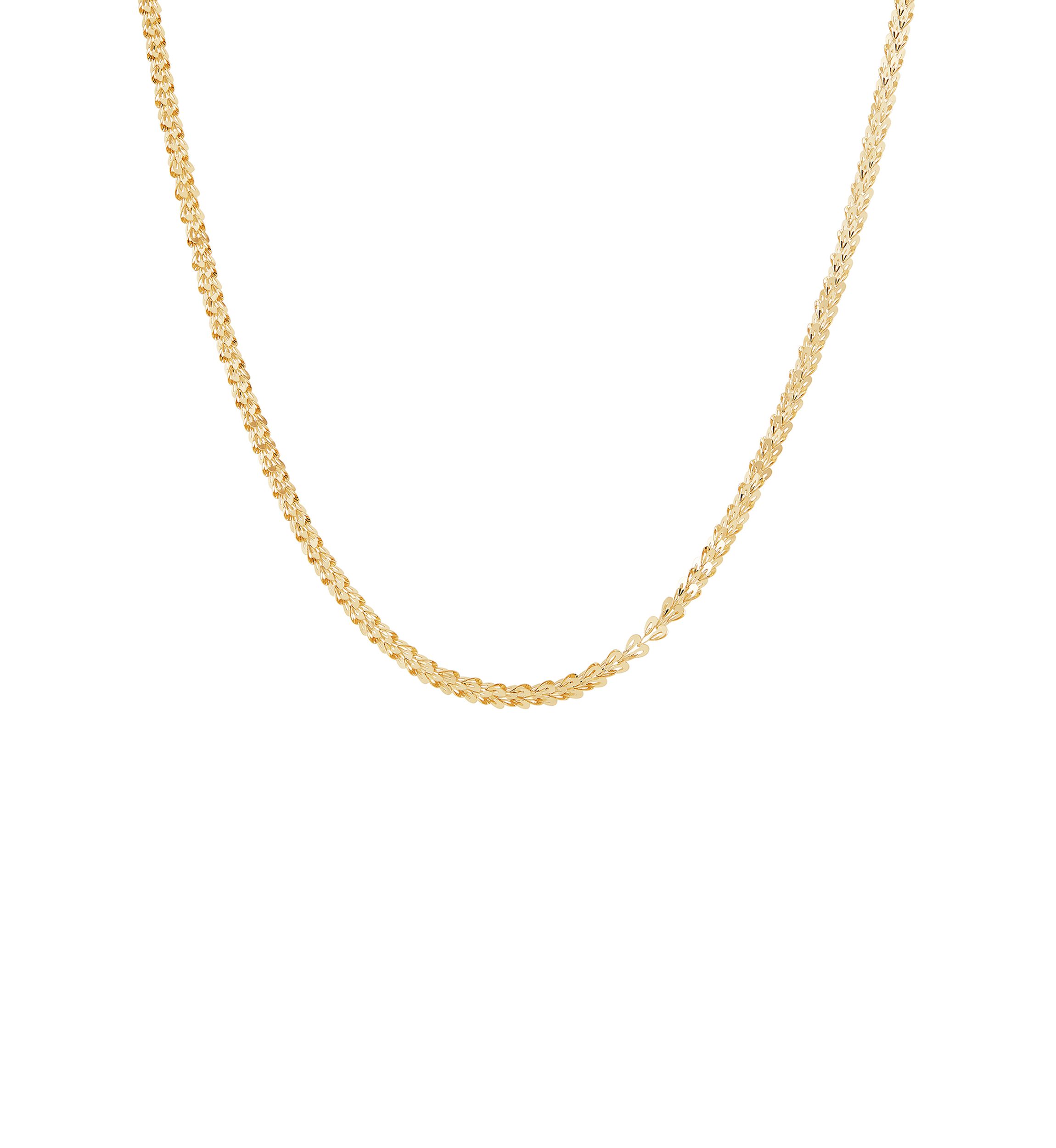 Solid Foldover Heart Chain in 10K Yellow Gold