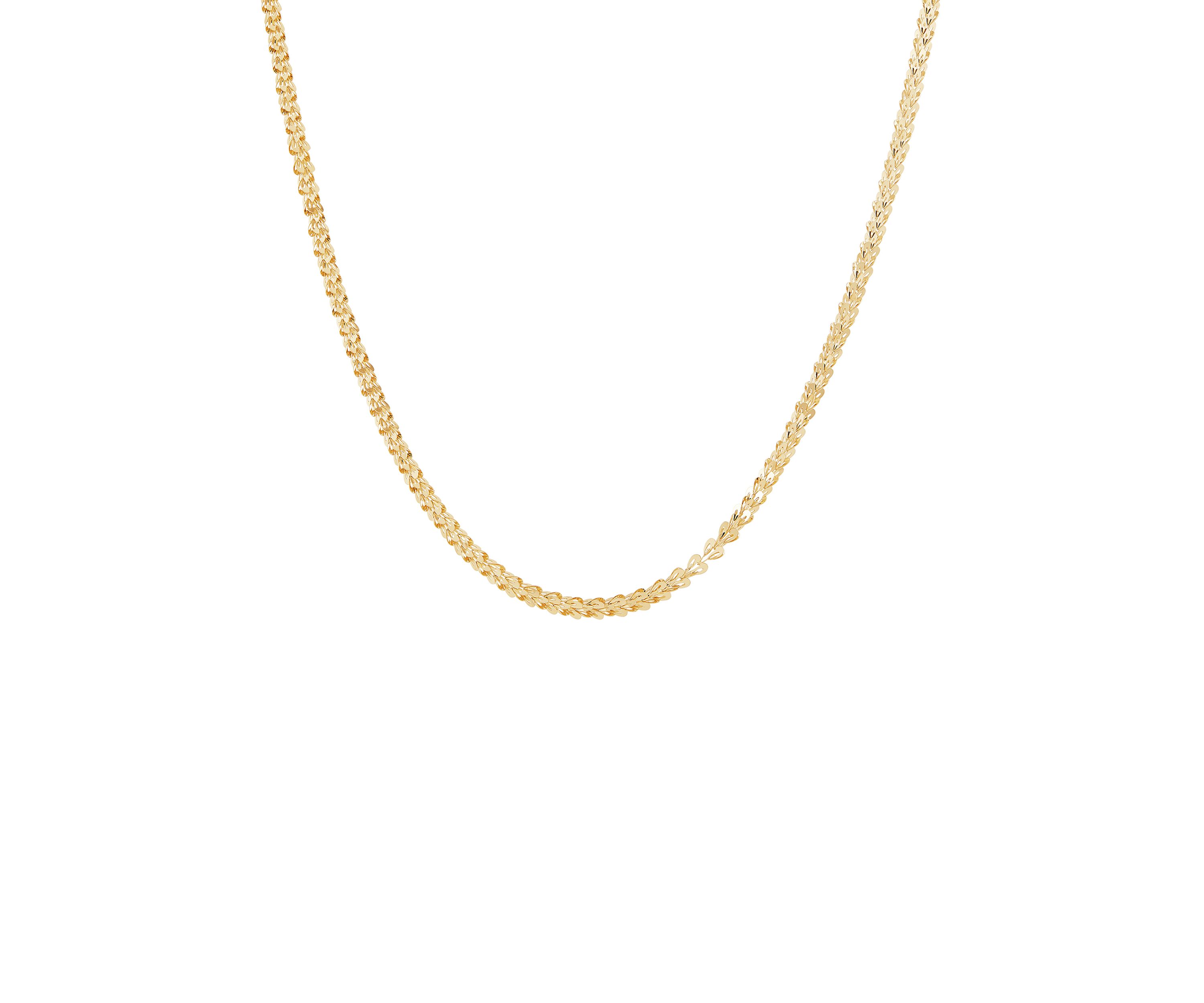 Solid Foldover Heart Chain in 10K Yellow Gold