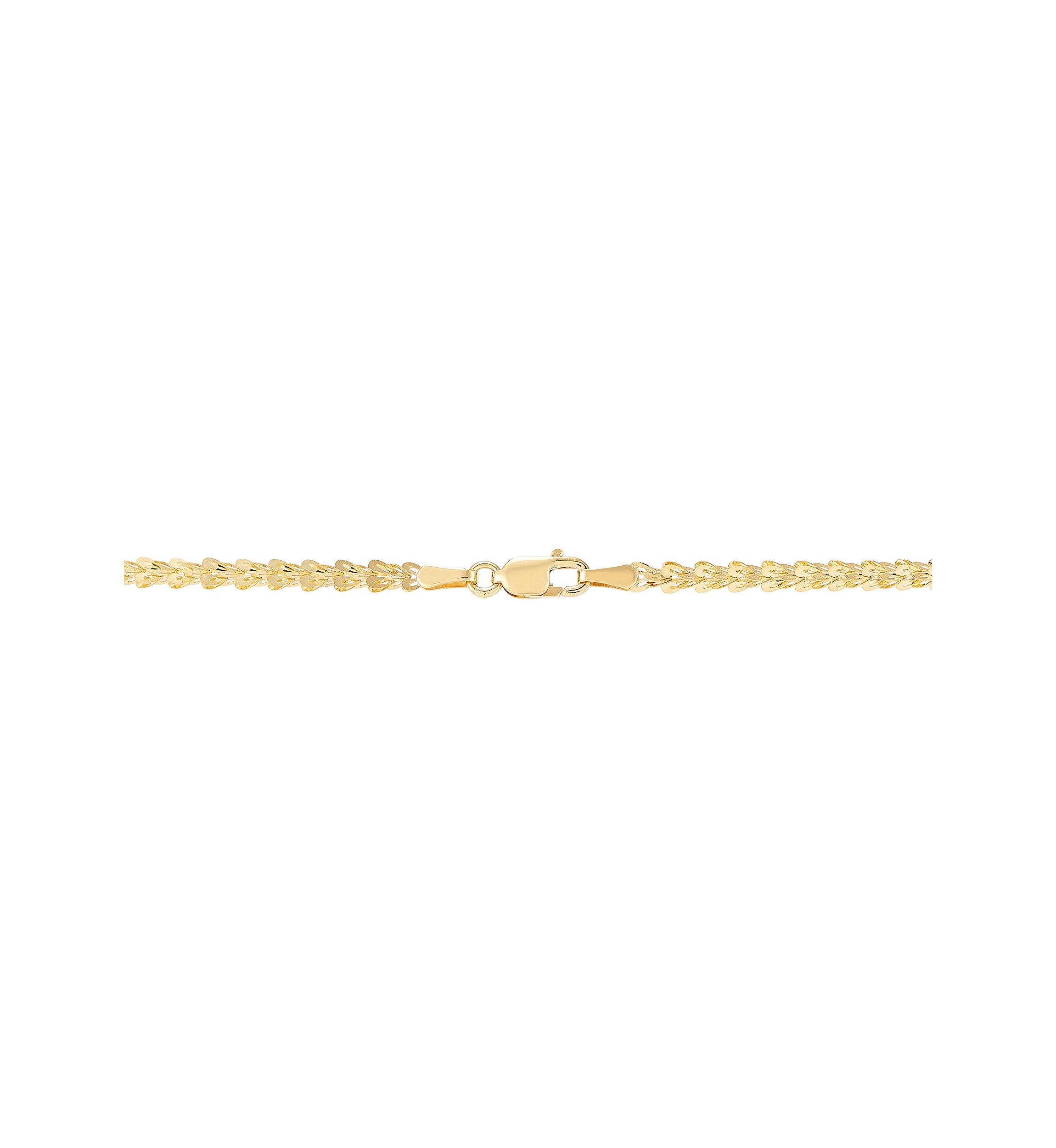 Solid Foldover Heart Chain in 10K Yellow Gold