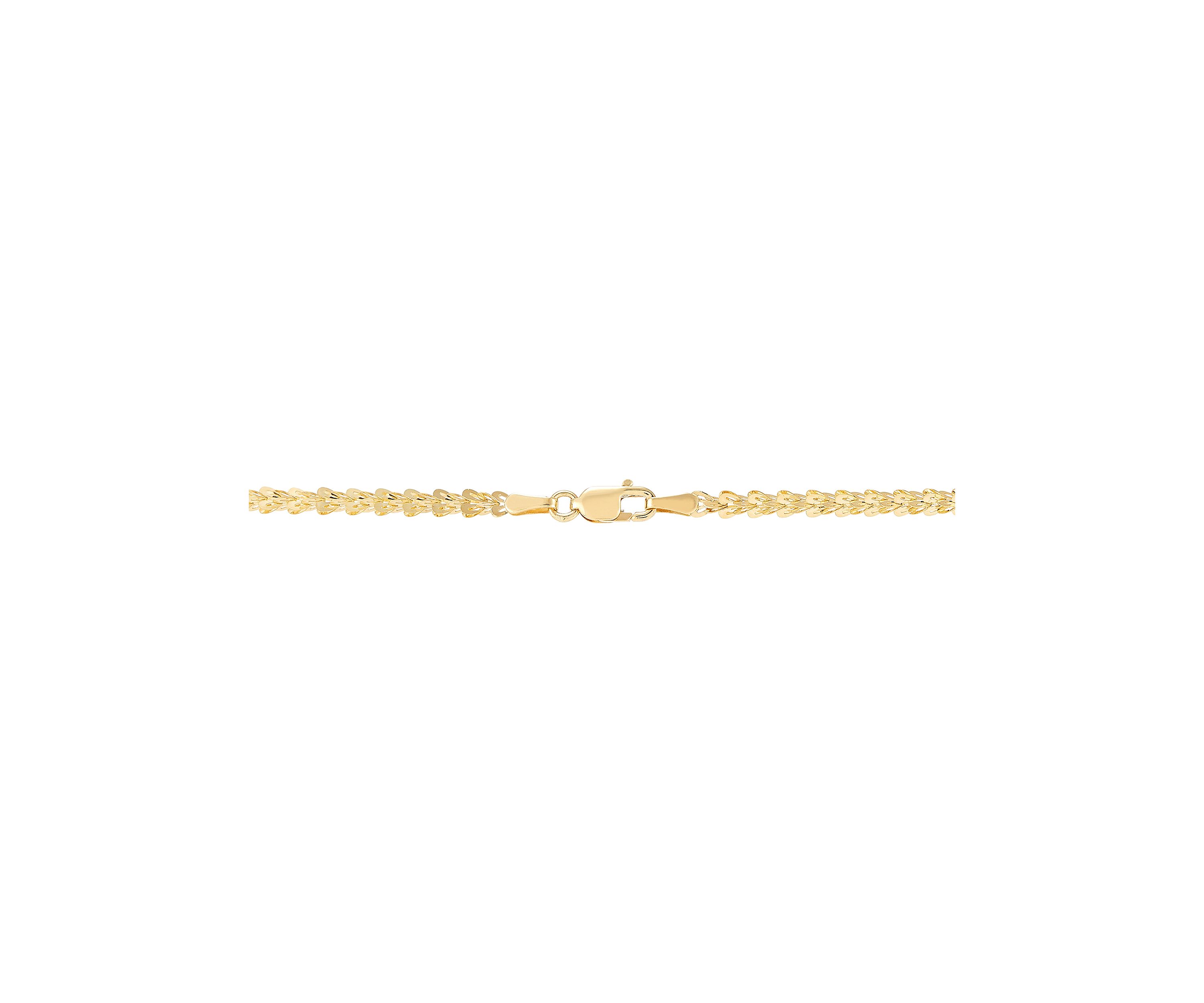 Solid Foldover Heart Chain in 10K Yellow Gold