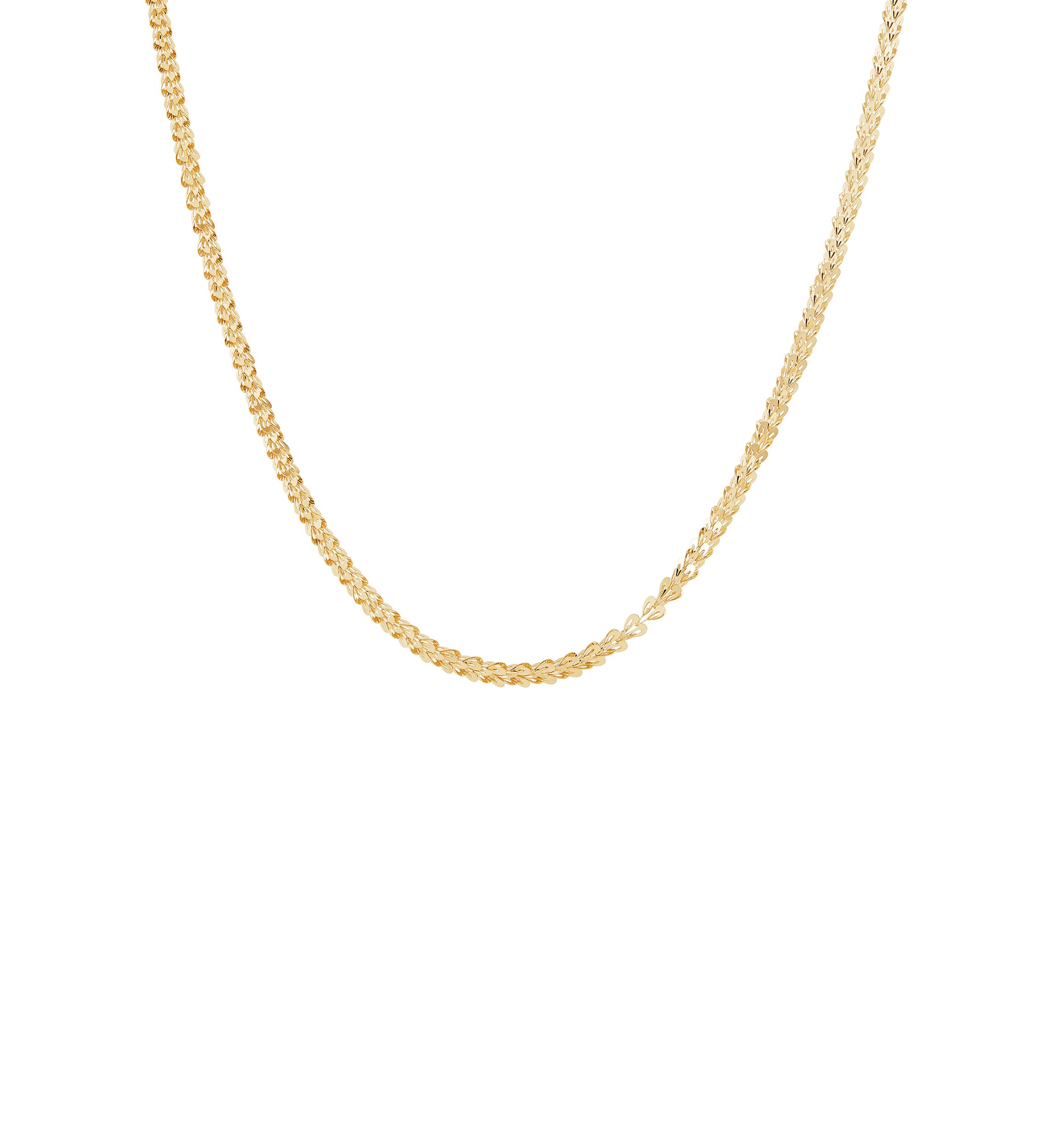 Solid Foldover Heart Chain in 10K Yellow Gold