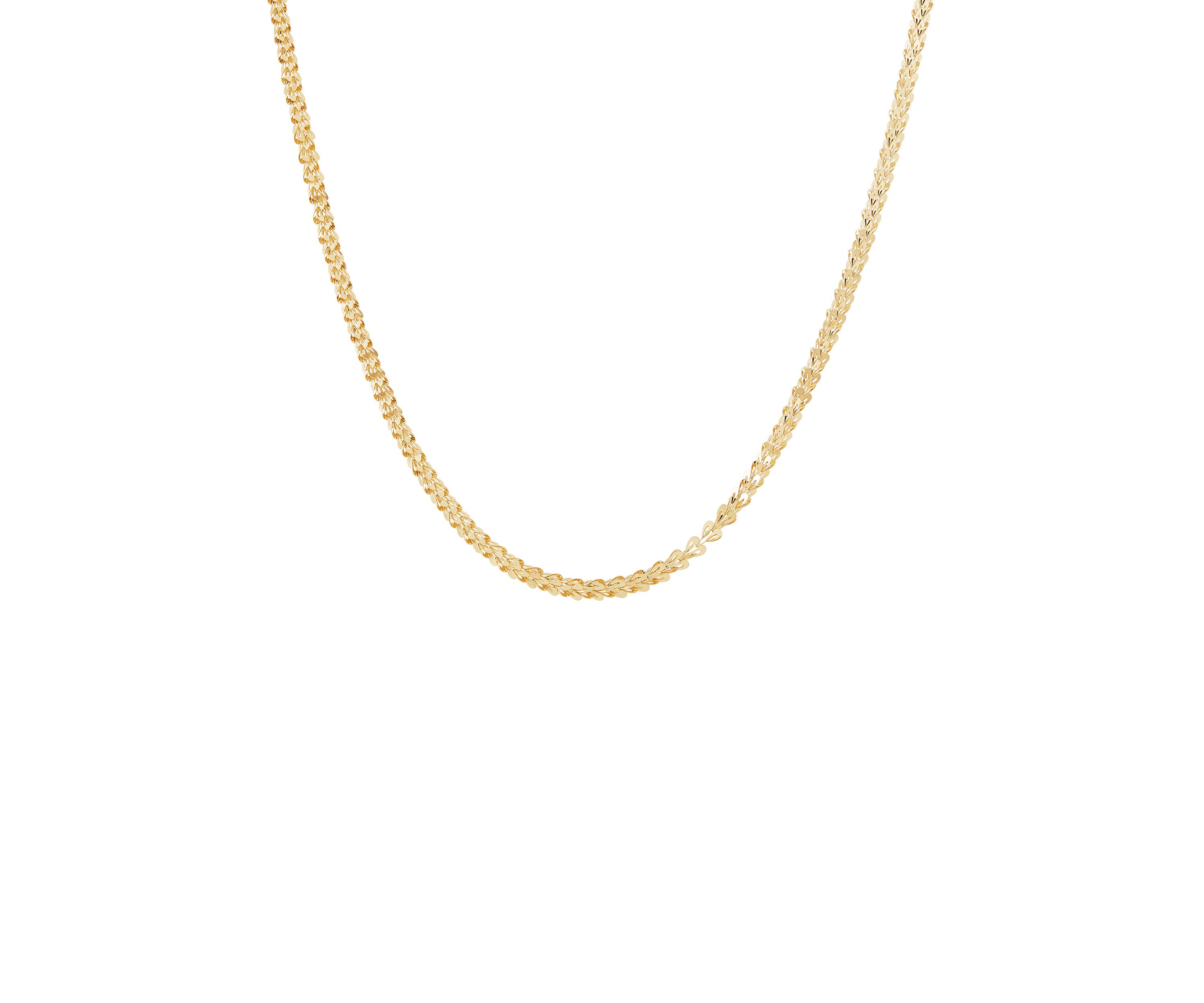 Solid Foldover Heart Chain in 10K Yellow Gold