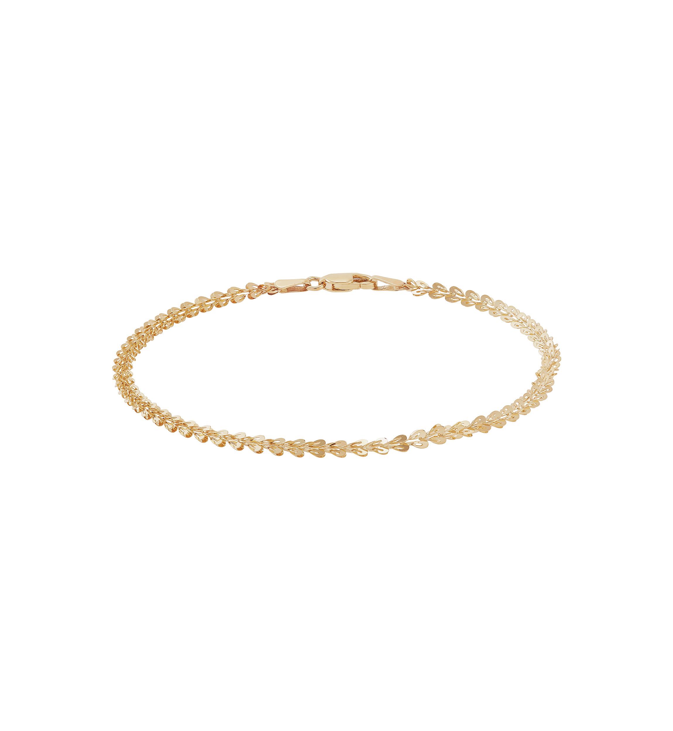 Solid Foldover Heart Bracelet in 10K Yellow Gold