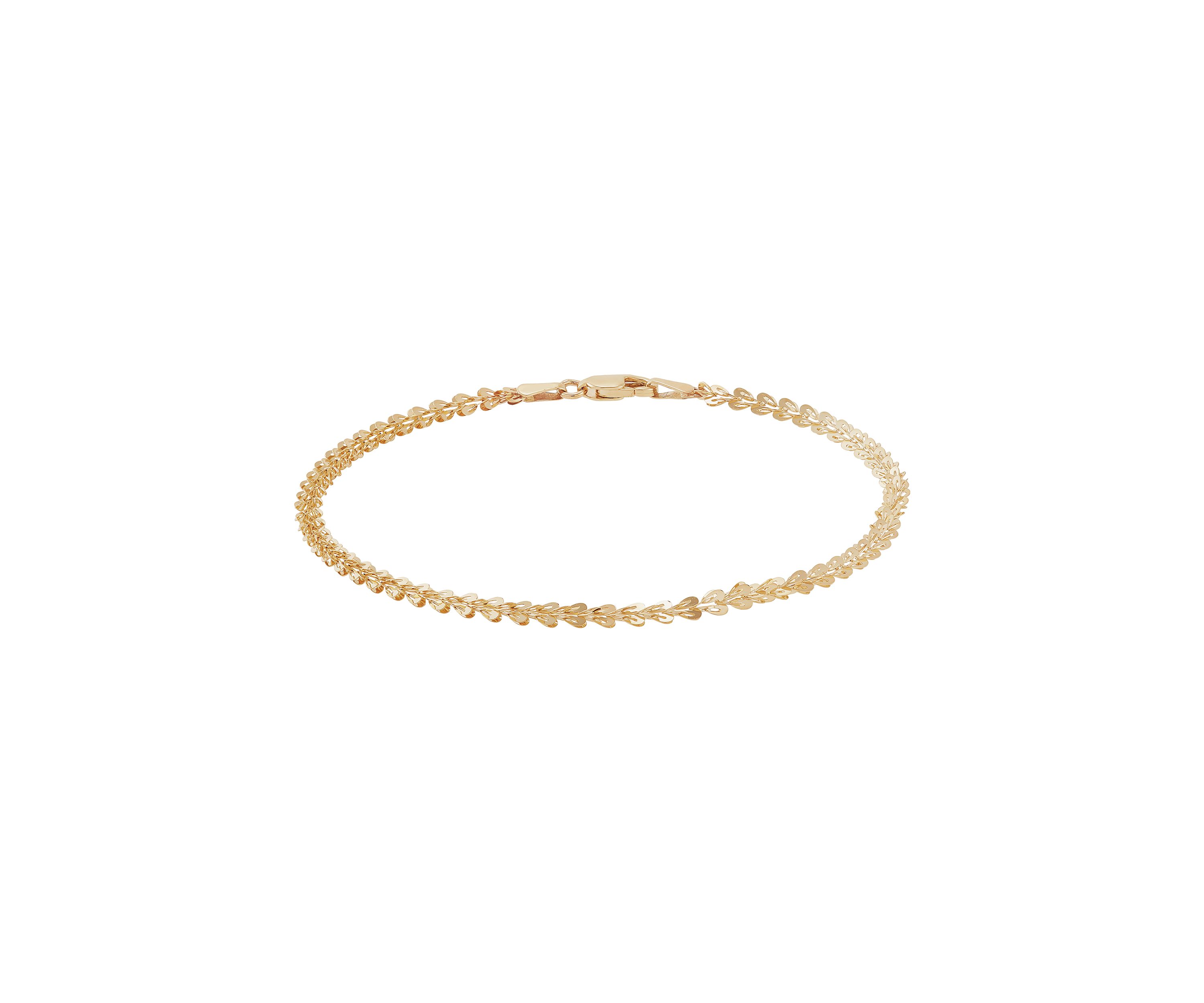 Solid Foldover Heart Bracelet in 10K Yellow Gold