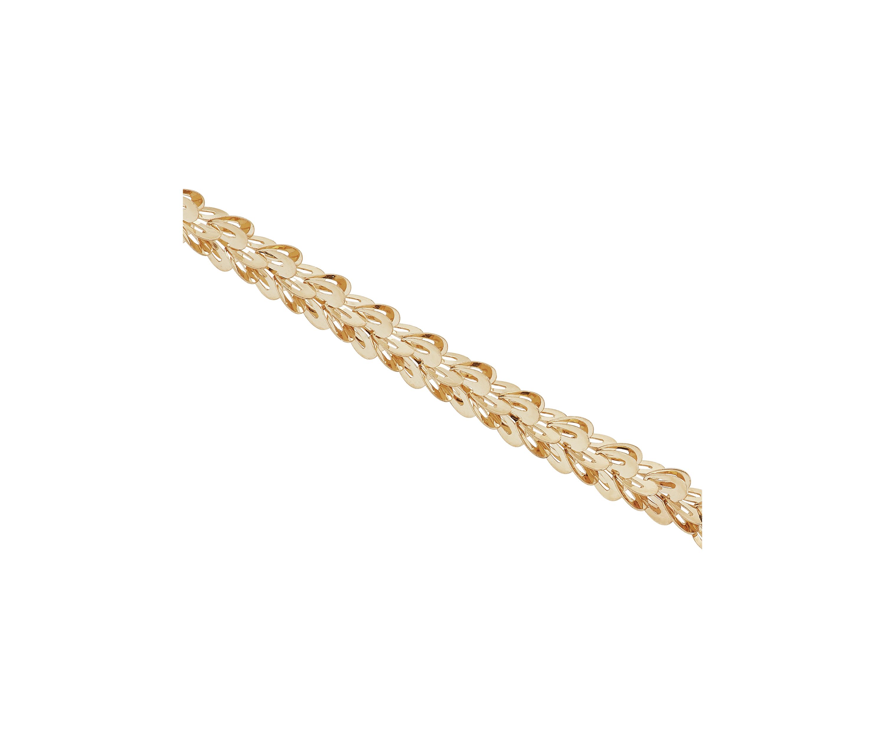 Solid Foldover Heart Bracelet in 10K Yellow Gold