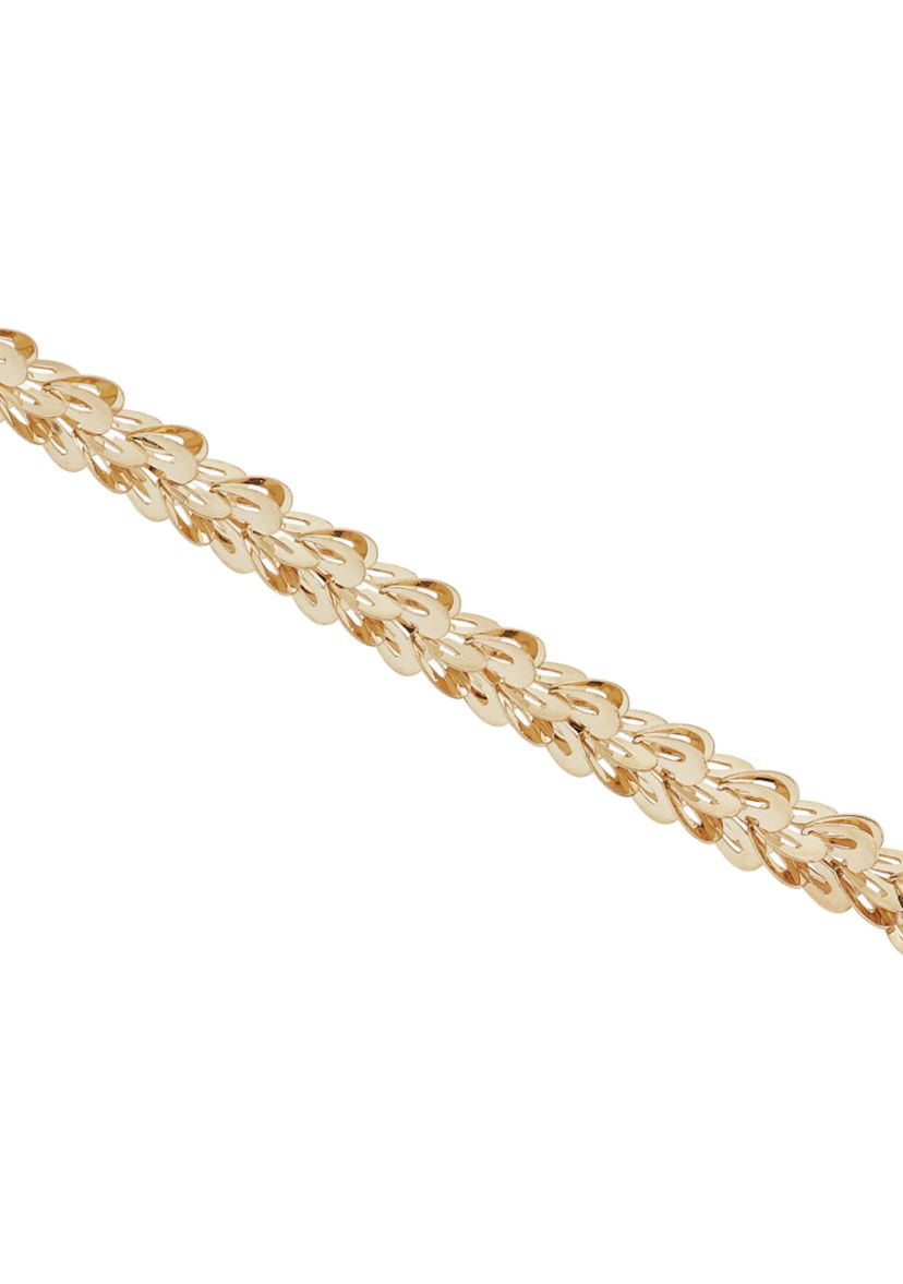 Solid Foldover Heart Bracelet in 10K Yellow Gold