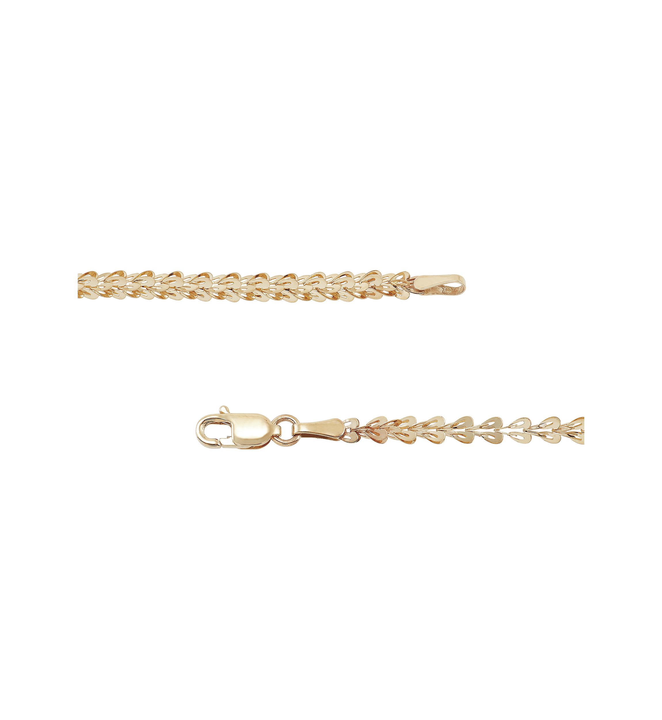 Solid Foldover Heart Bracelet in 10K Yellow Gold
