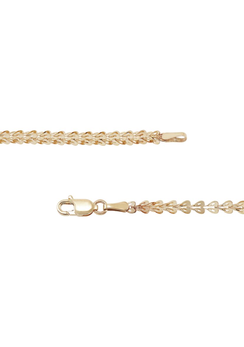 Solid Foldover Heart Bracelet in 10K Yellow Gold