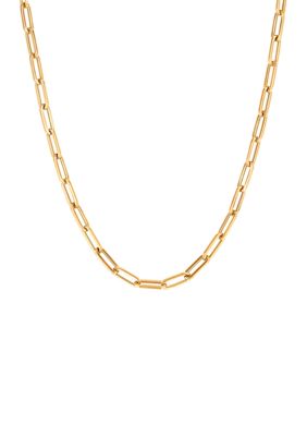 Belk & Co. 18 Inch Paper Clip Chain Necklace in 10K Yellow Gold | belk