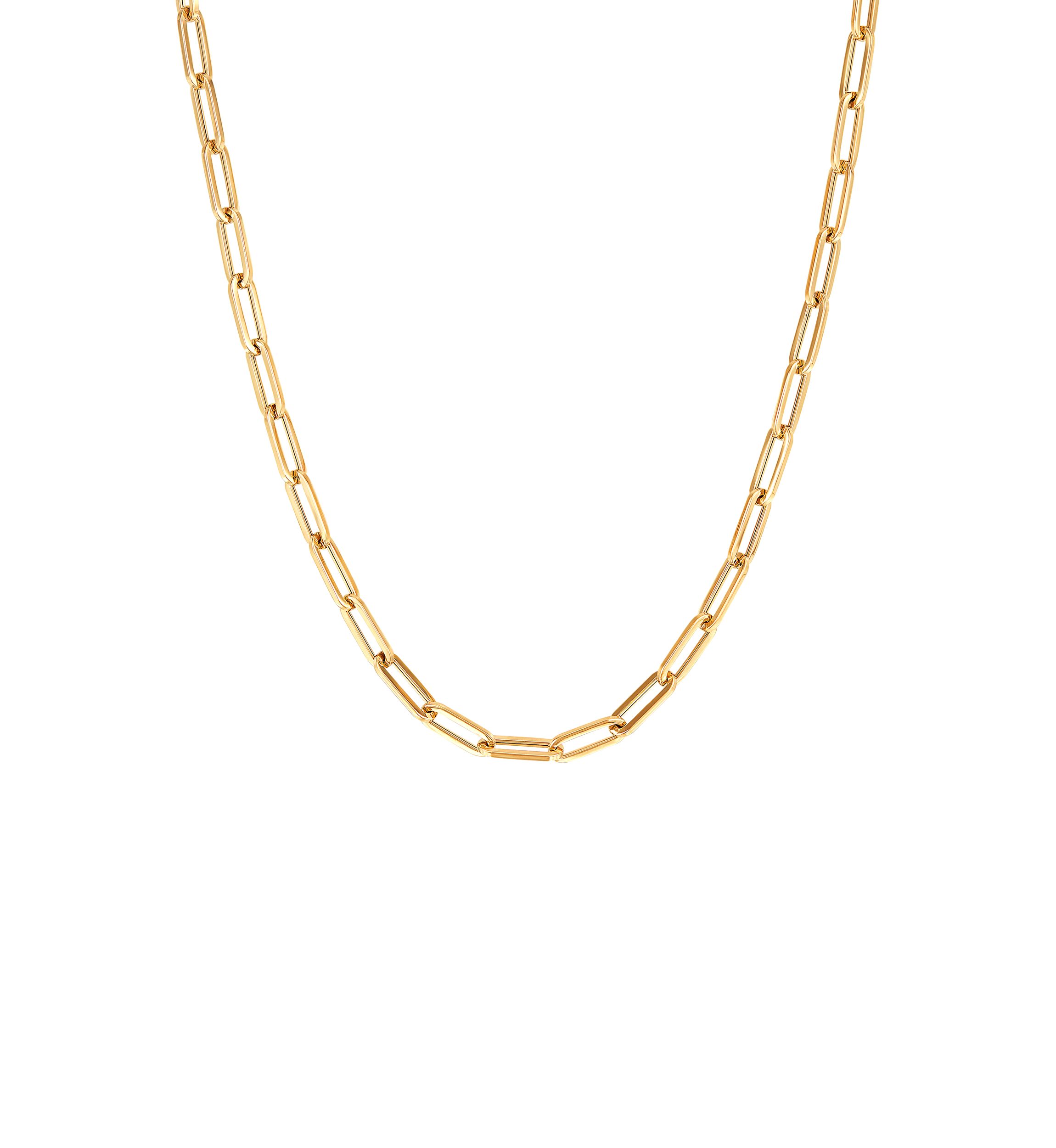 18 Inch Paper Clip Chain Necklace in 10K Yellow Gold 