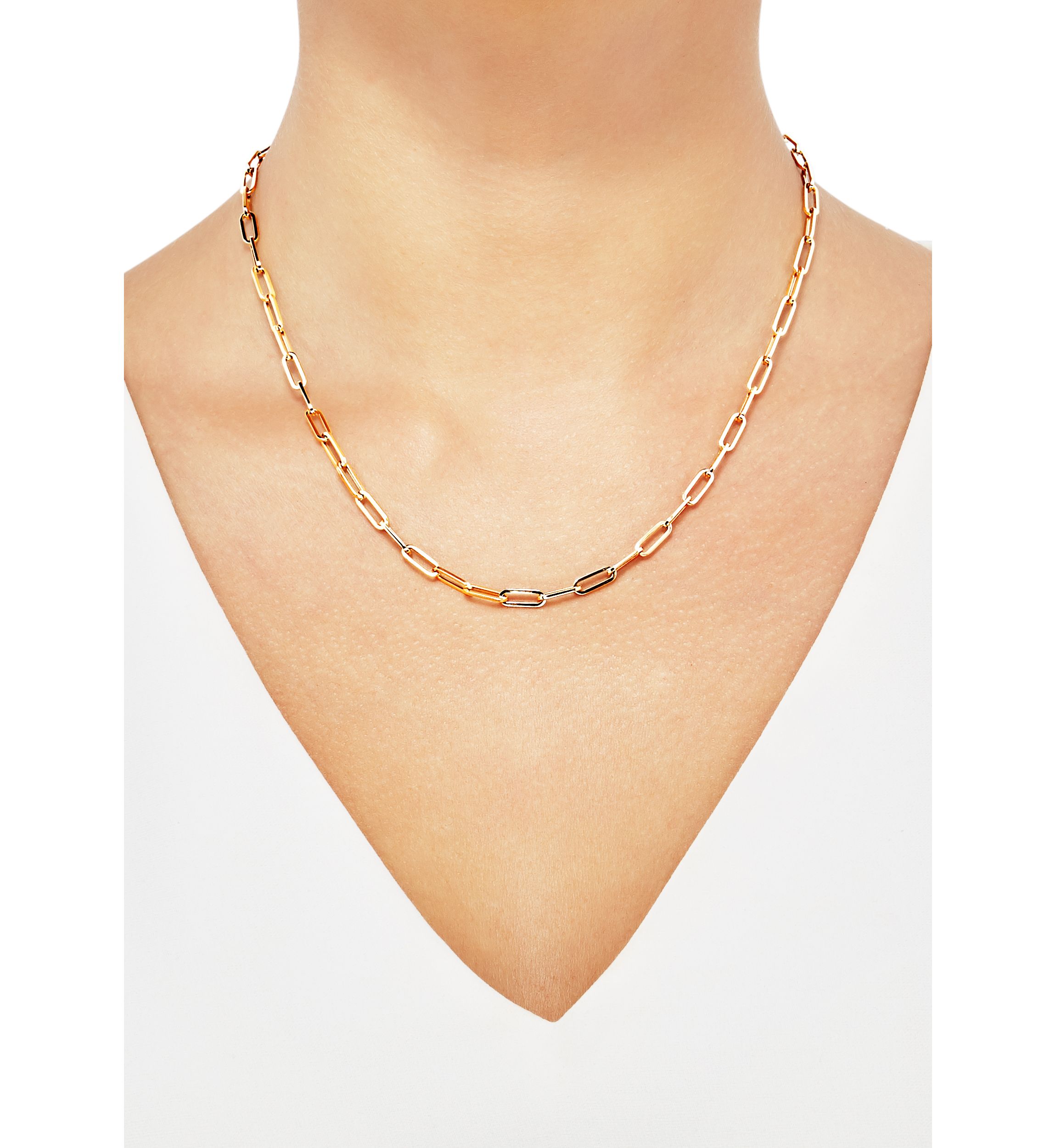 18 Inch Paper Clip Chain Necklace in 10K Yellow Gold 