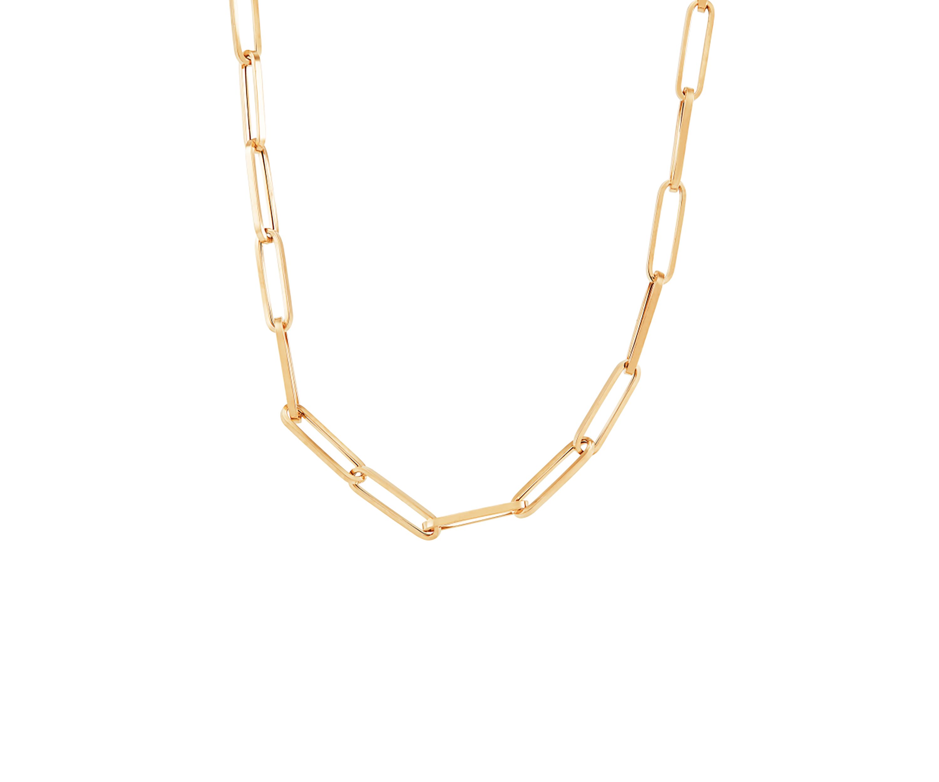 3.9 mm Hollow Paper Clip Chain in 10K Yellow Gold