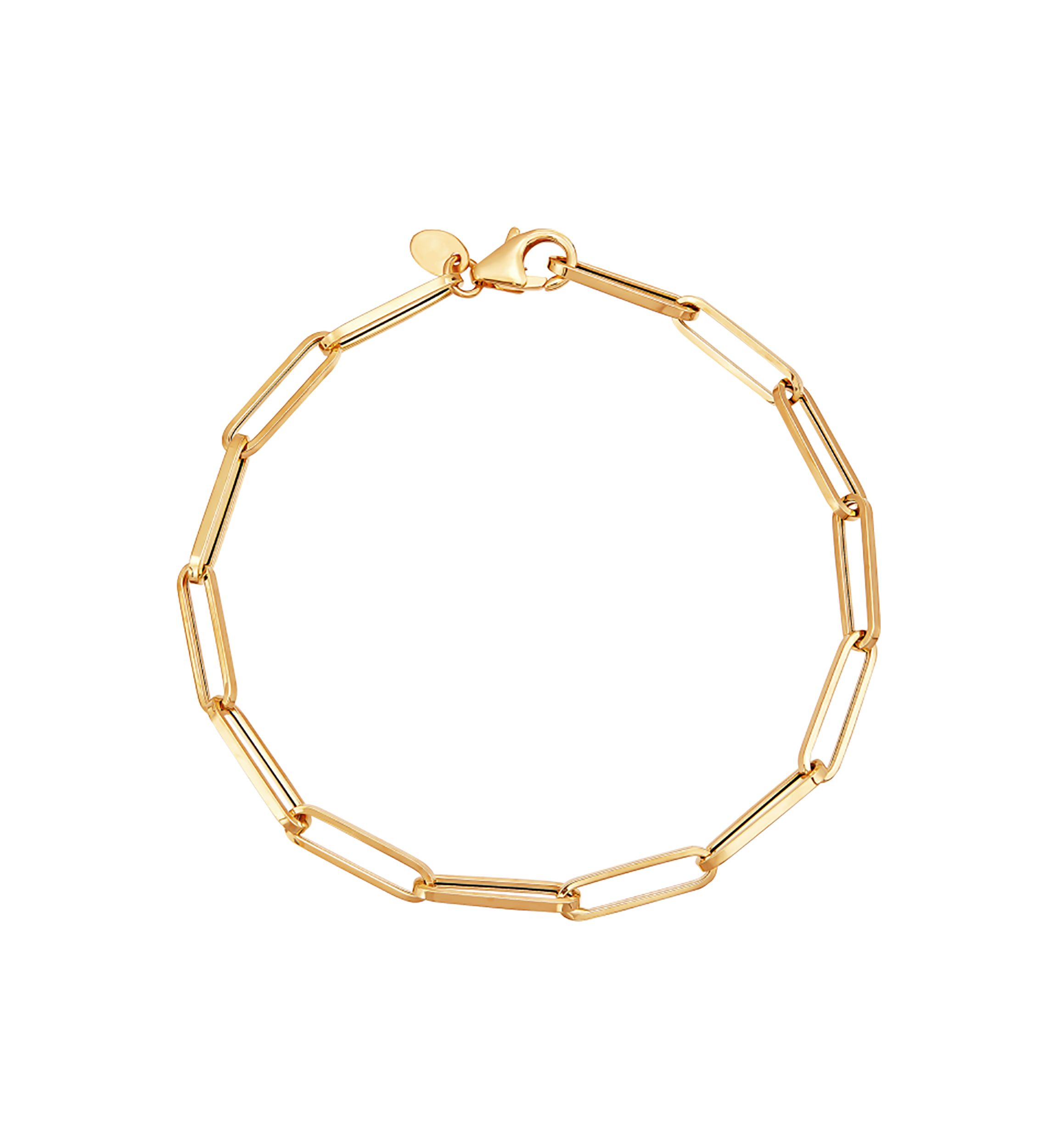 3.9 mm Hollow Paper Clip Chain in 10K Yellow Gold