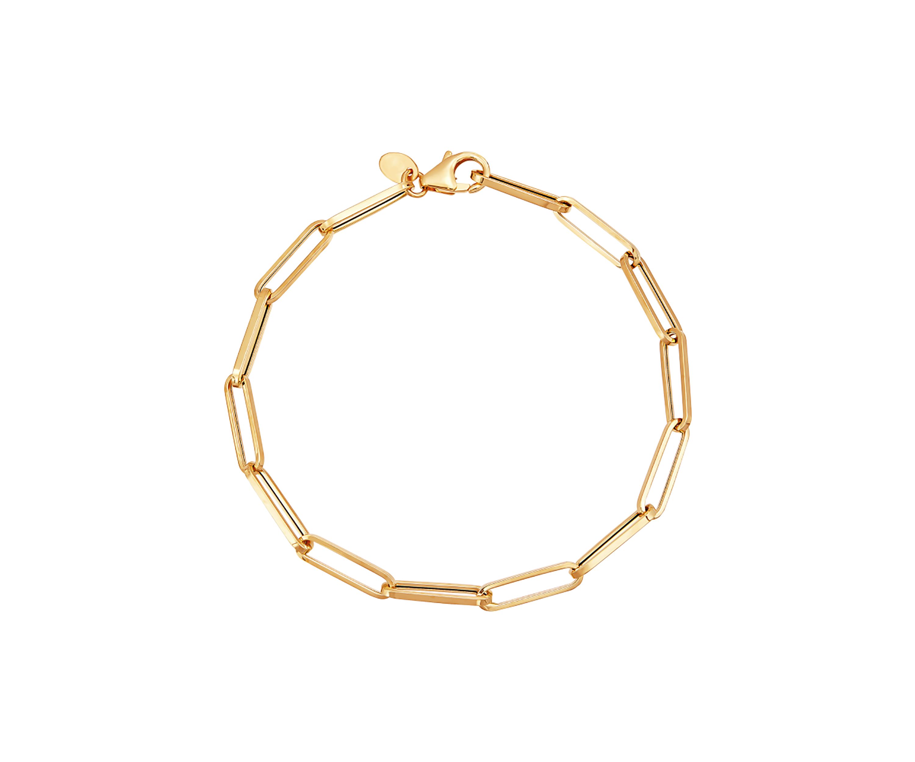 3.9 mm Hollow Paper Clip Chain in 10K Yellow Gold