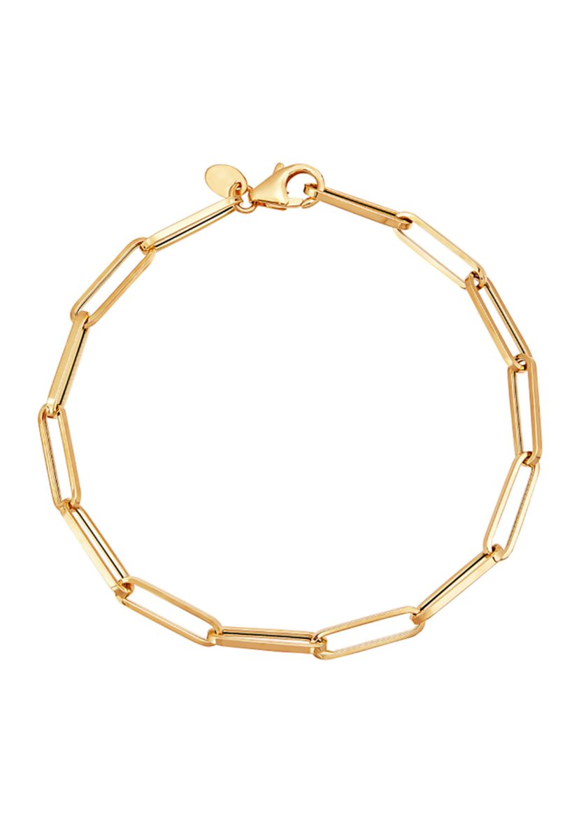 3.9 mm Hollow Paper Clip Chain in 10K Yellow Gold