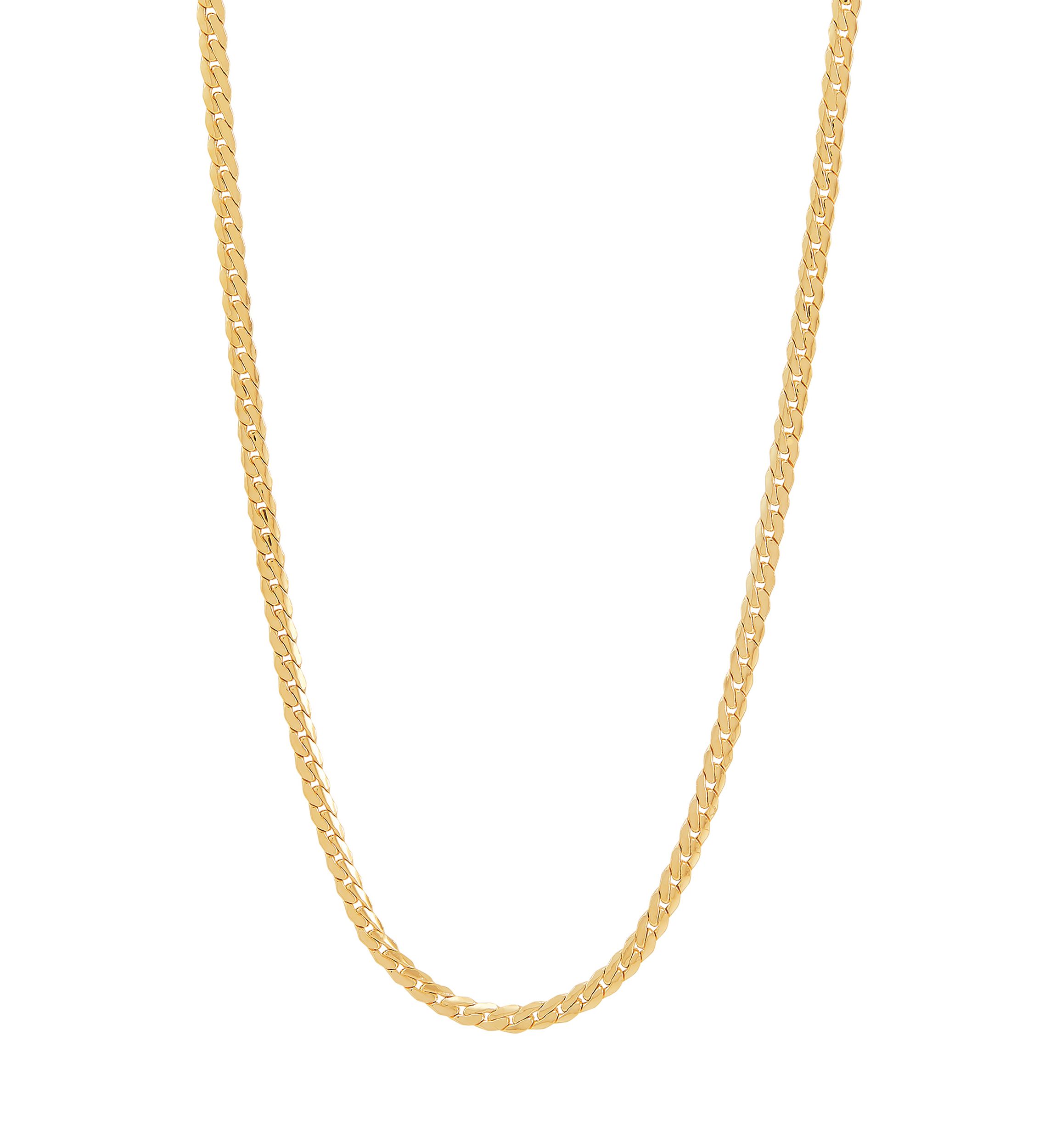 Hollow Flat Micro Cuban Chain in 10K Yellow Gold