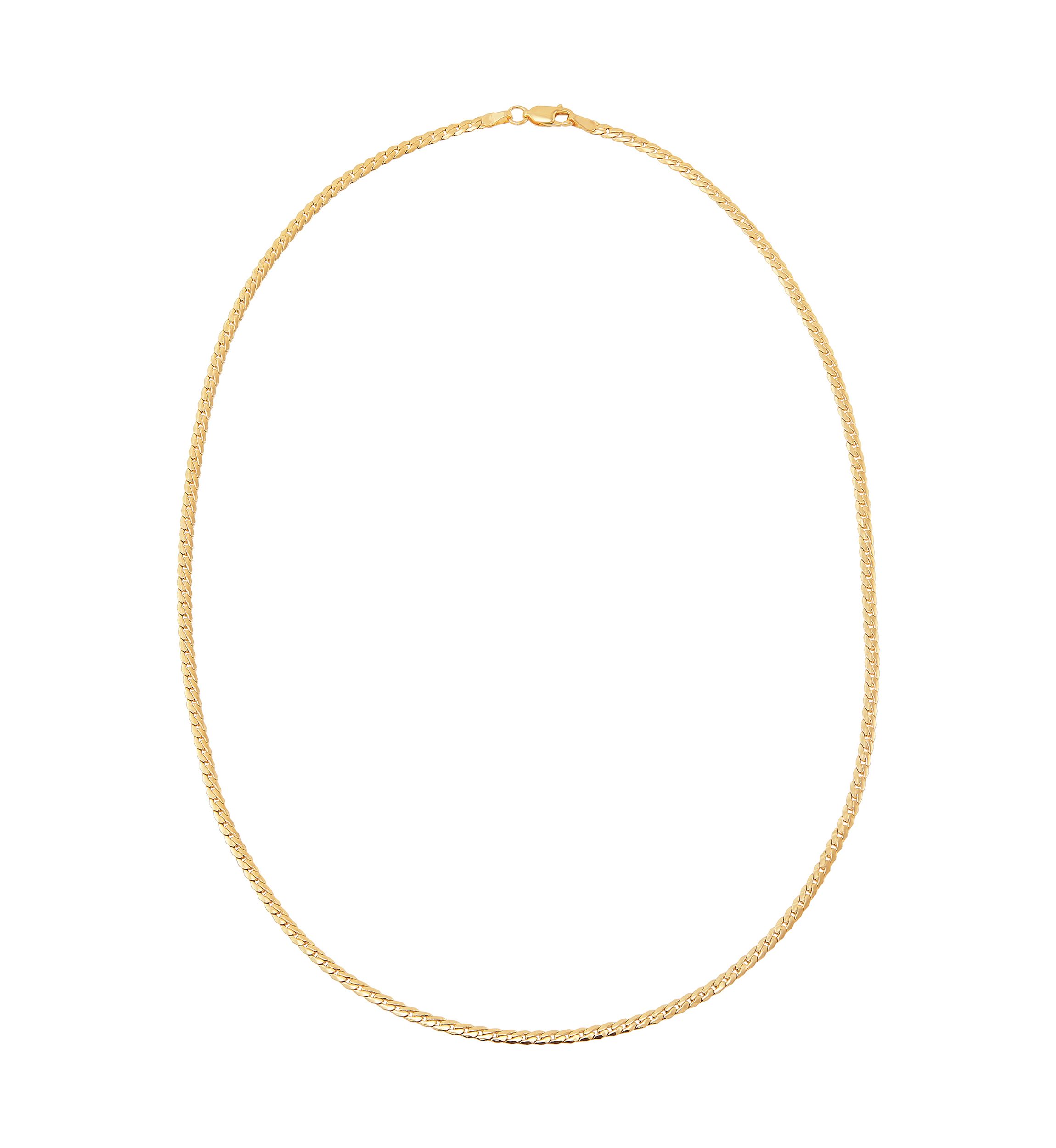 Hollow Flat Micro Cuban Chain in 10K Yellow Gold