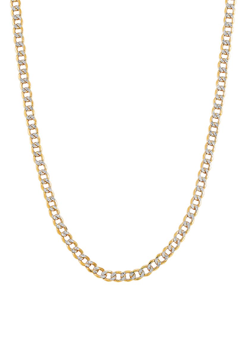 Hollow Curb Chain in 10K Yellow Gold