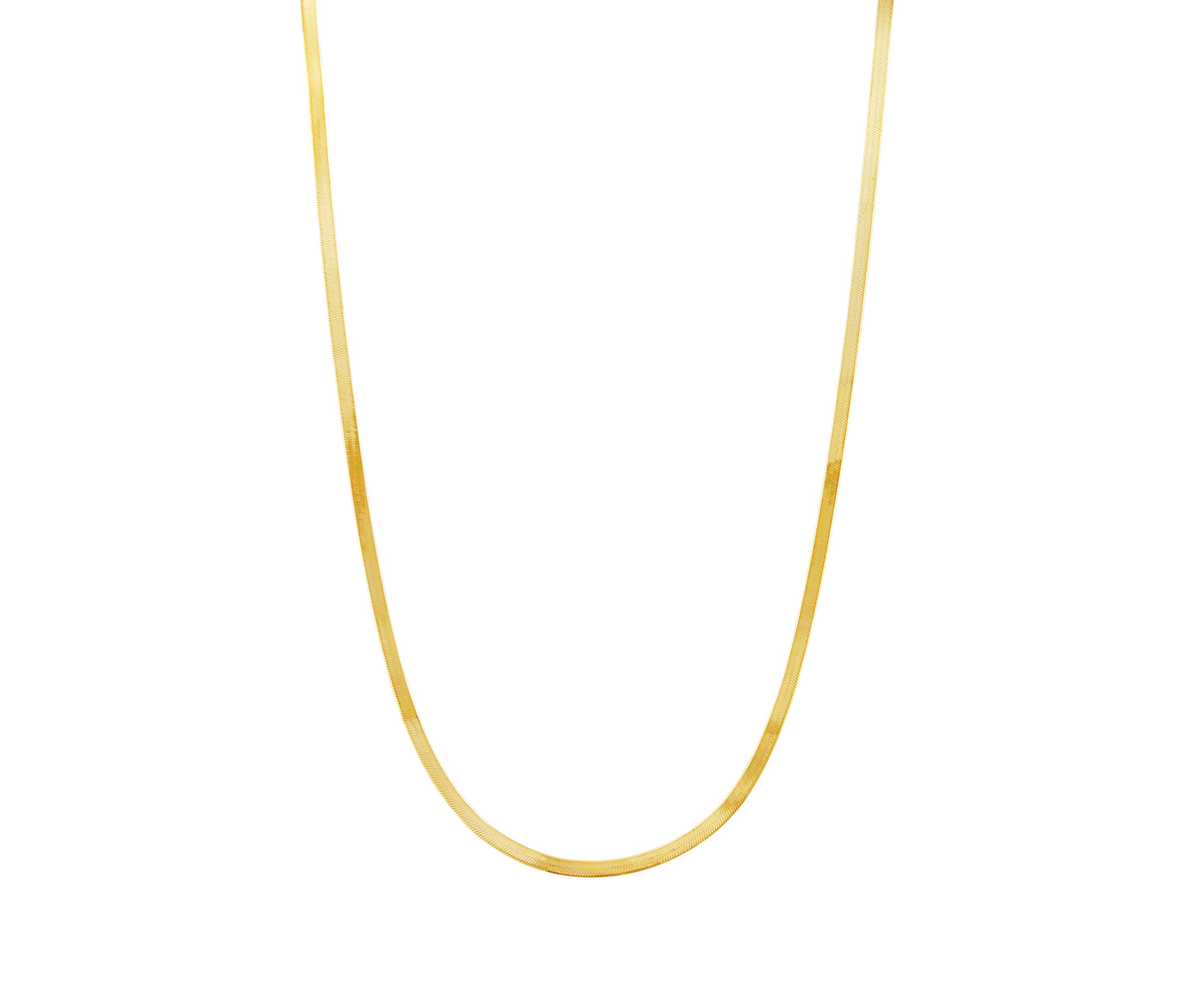 Herringbone Chain Necklace in 10K Yellow Gold