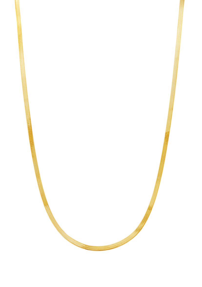 Herringbone Chain Necklace in 10K Yellow Gold