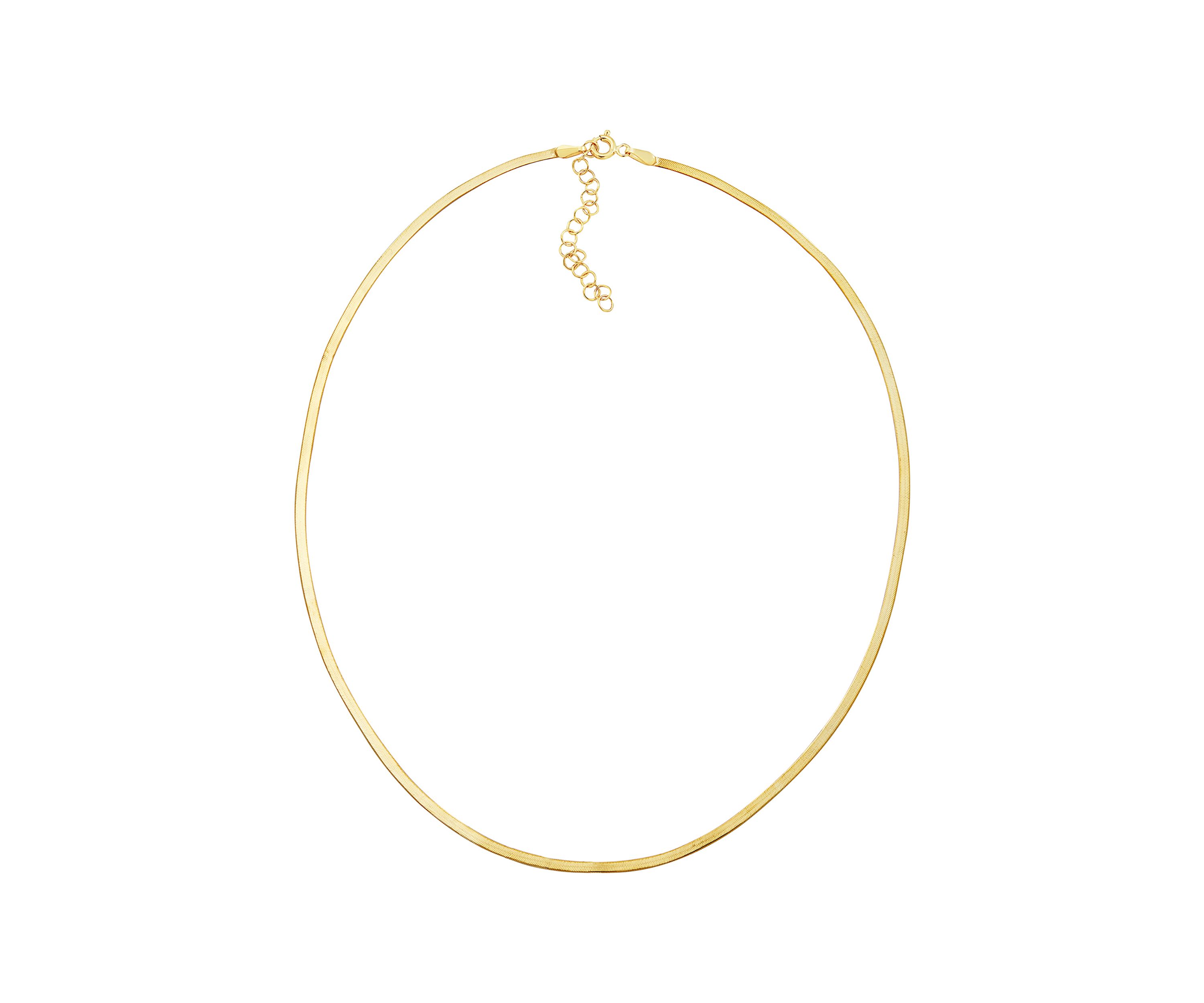 Herringbone Chain Necklace in 10K Yellow Gold