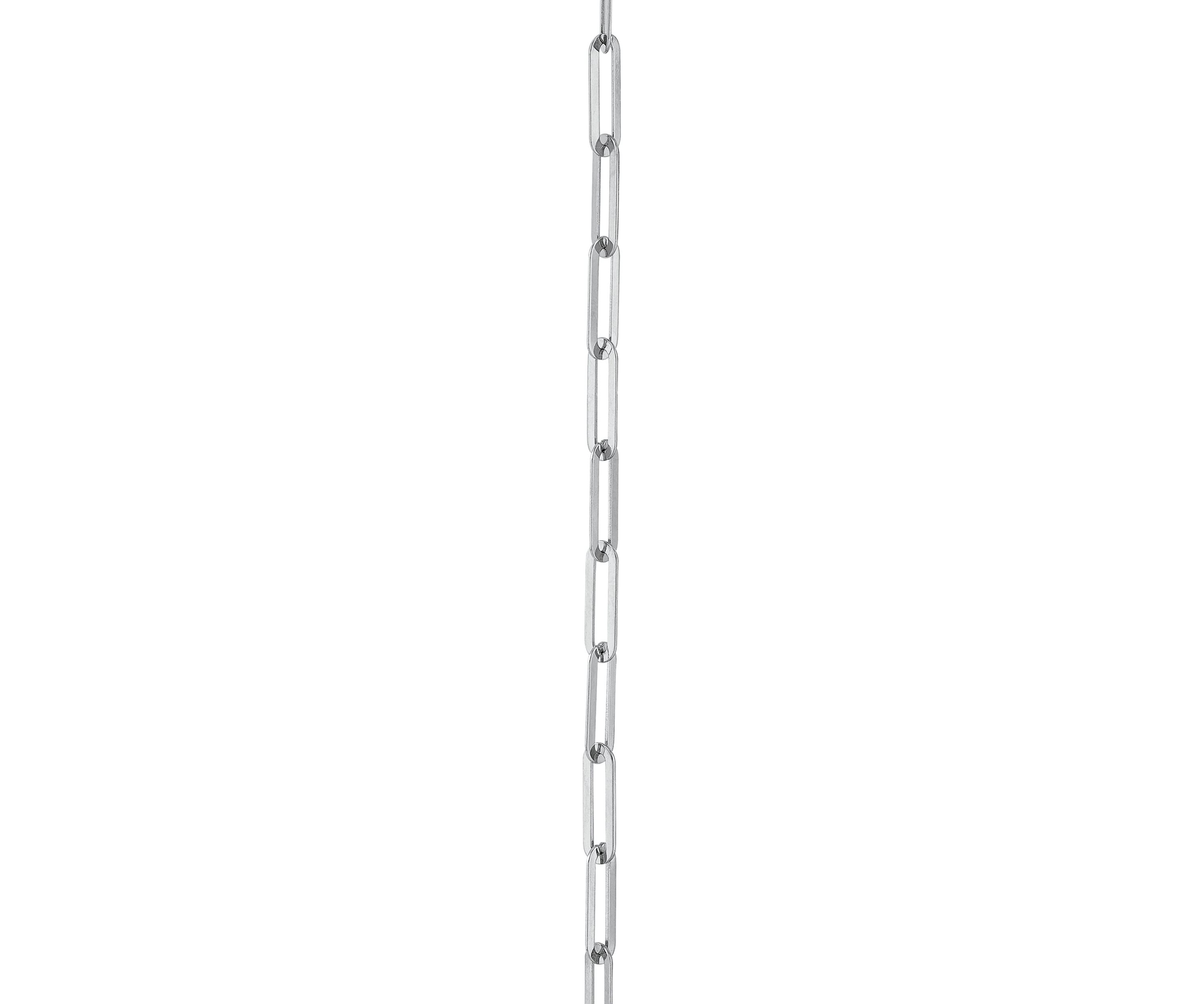 Hollow Paperclip Chain in 10K White Gold