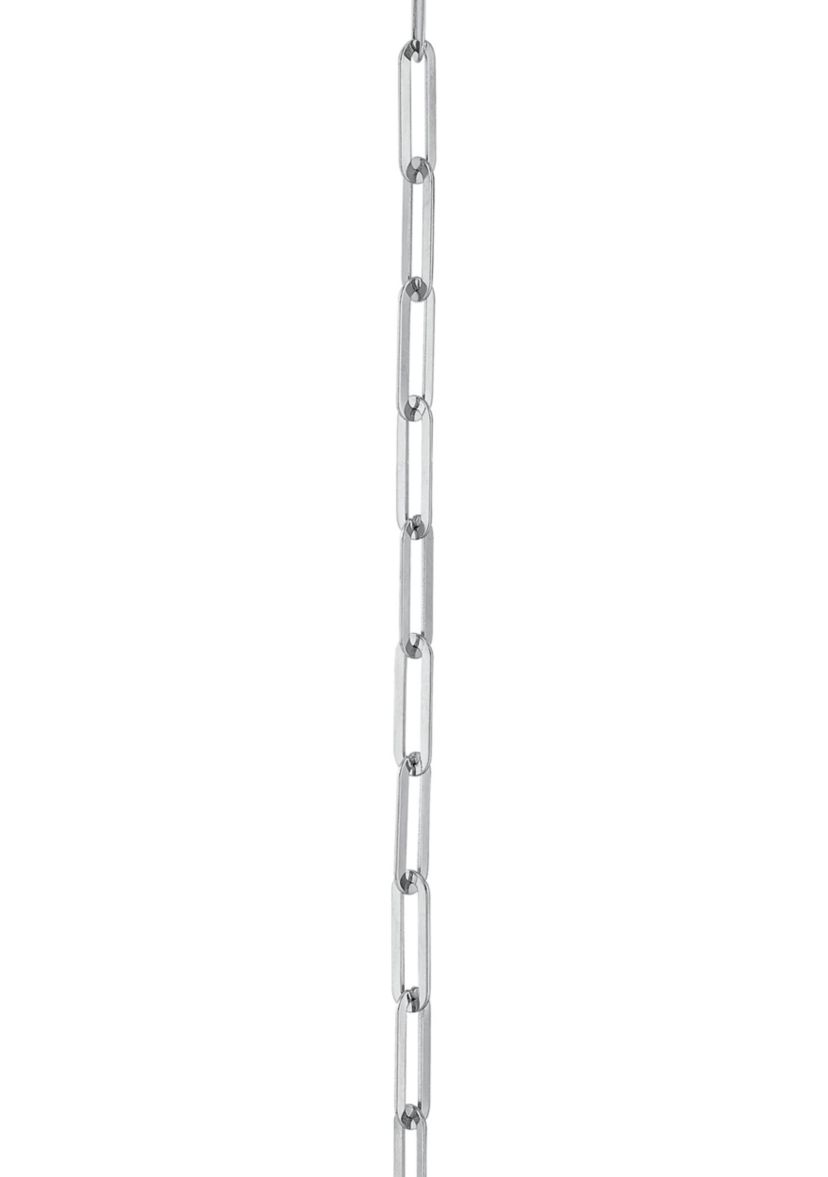 Hollow Paperclip Chain in 10K White Gold